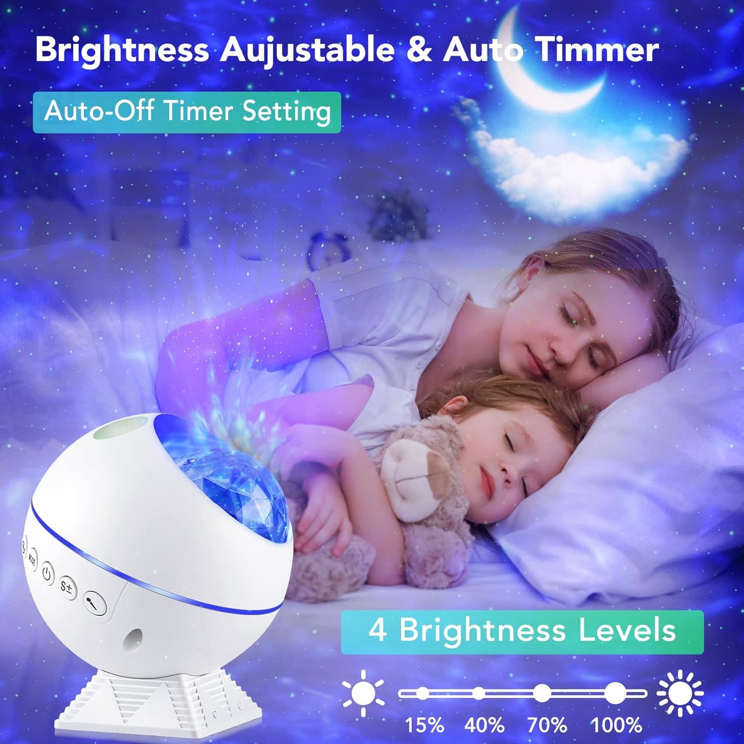 Galaxy Light Projector with Remote Control - Super Silent LED Star and Nebula Projector for Room Decor, Parties, and Holiday Gifts