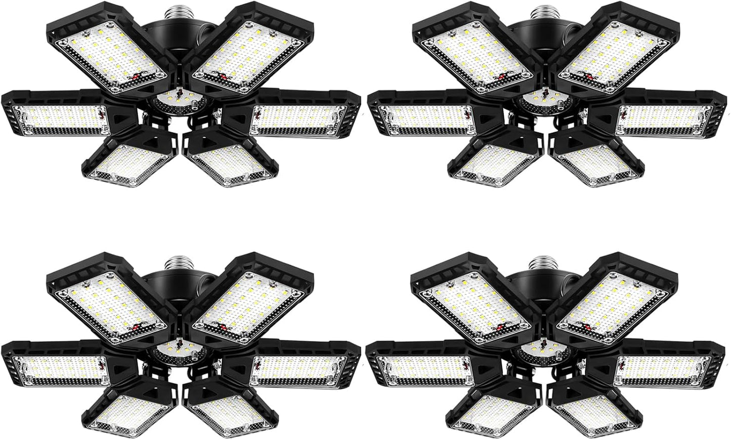 LED Garage Light Bulb 2-Pack - 180W, 18000LM, 6500K with 6+1 Deformable Panels for Garage, Warehouse, Shop, and Basement Use, E26/E27 Compatible