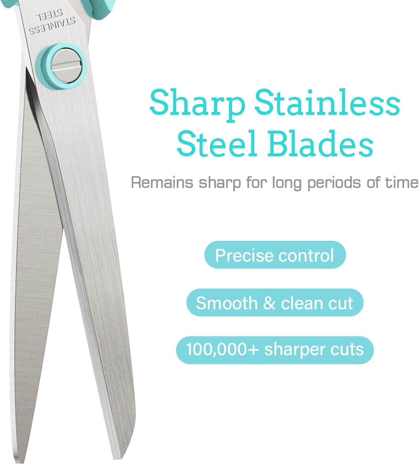 6-Pack of 8'' Stainless Steel Scissors with Sharp Blades and Comfortable Grips - Versatile All-Purpose Scissors for Office, Home Crafts, and Educational Use