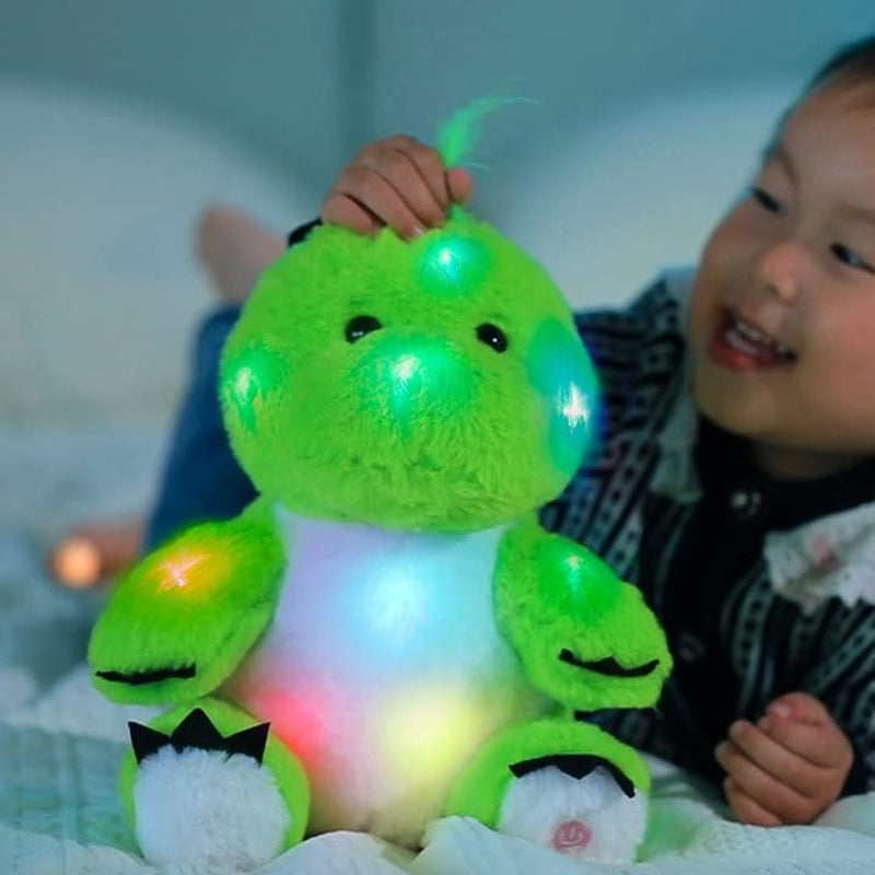 11'' Light up Dinosaur Stuffed Animals Cute LED T-Rex Soft Plush Toy Glow in the Dark