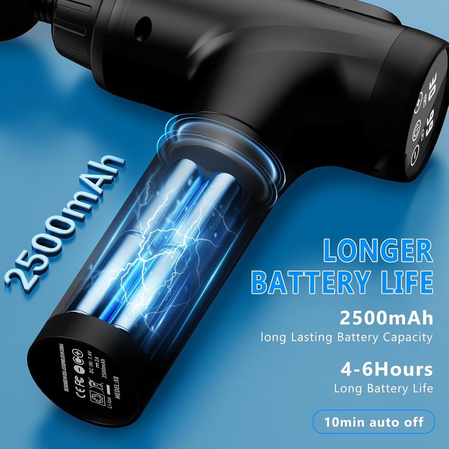 Professional Handheld Deep Tissue Massage Gun for Athletes - 30 Speed Levels with 9 Interchangeable Heads