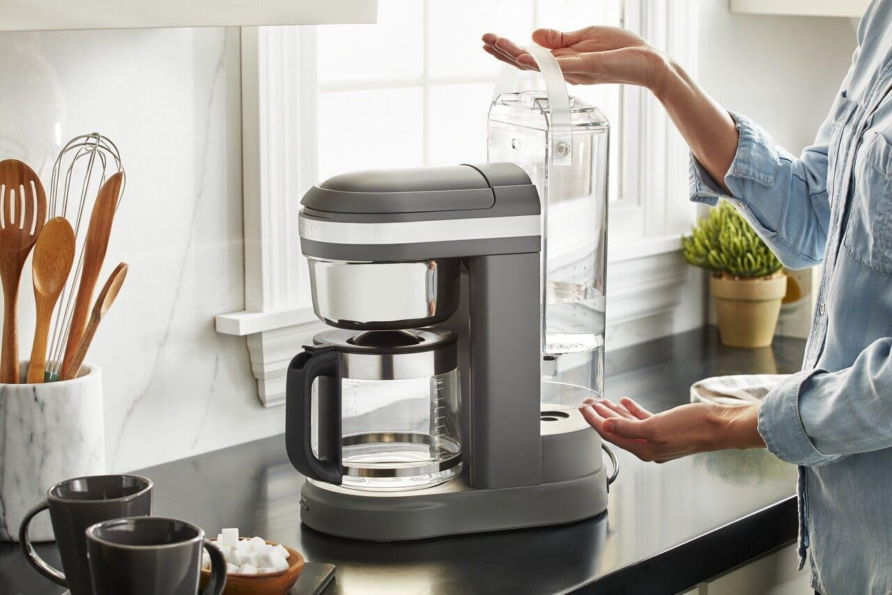 12 Cup Drip Coffee Maker with Spiral Showerhead, Matte Charcoal Grey, KCM1208DG