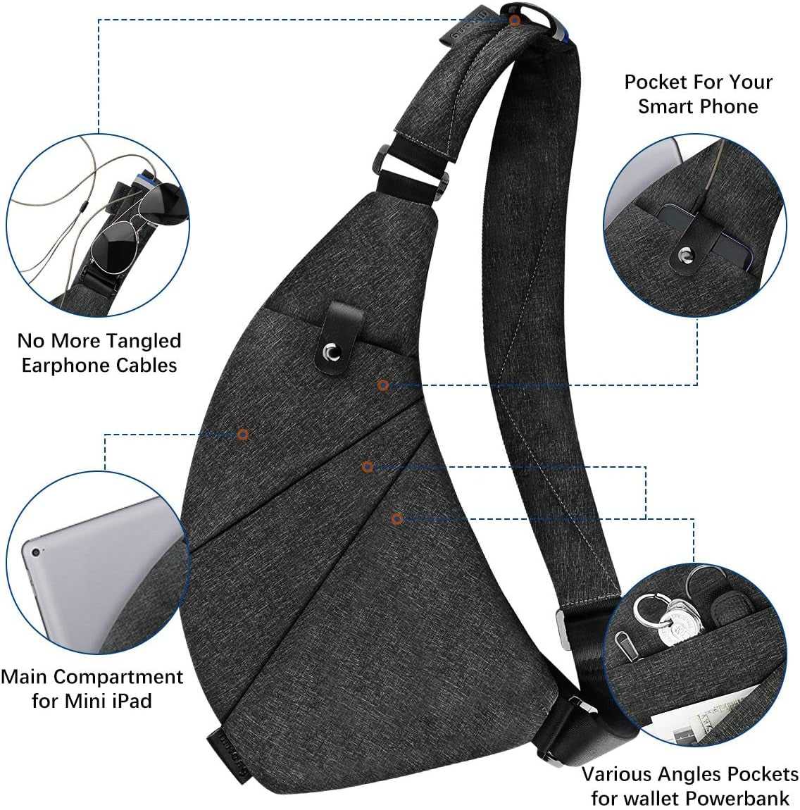 Trendy Waterproof Anti-Theft Crossbody Sling Bags for Travel - Unisex Design
