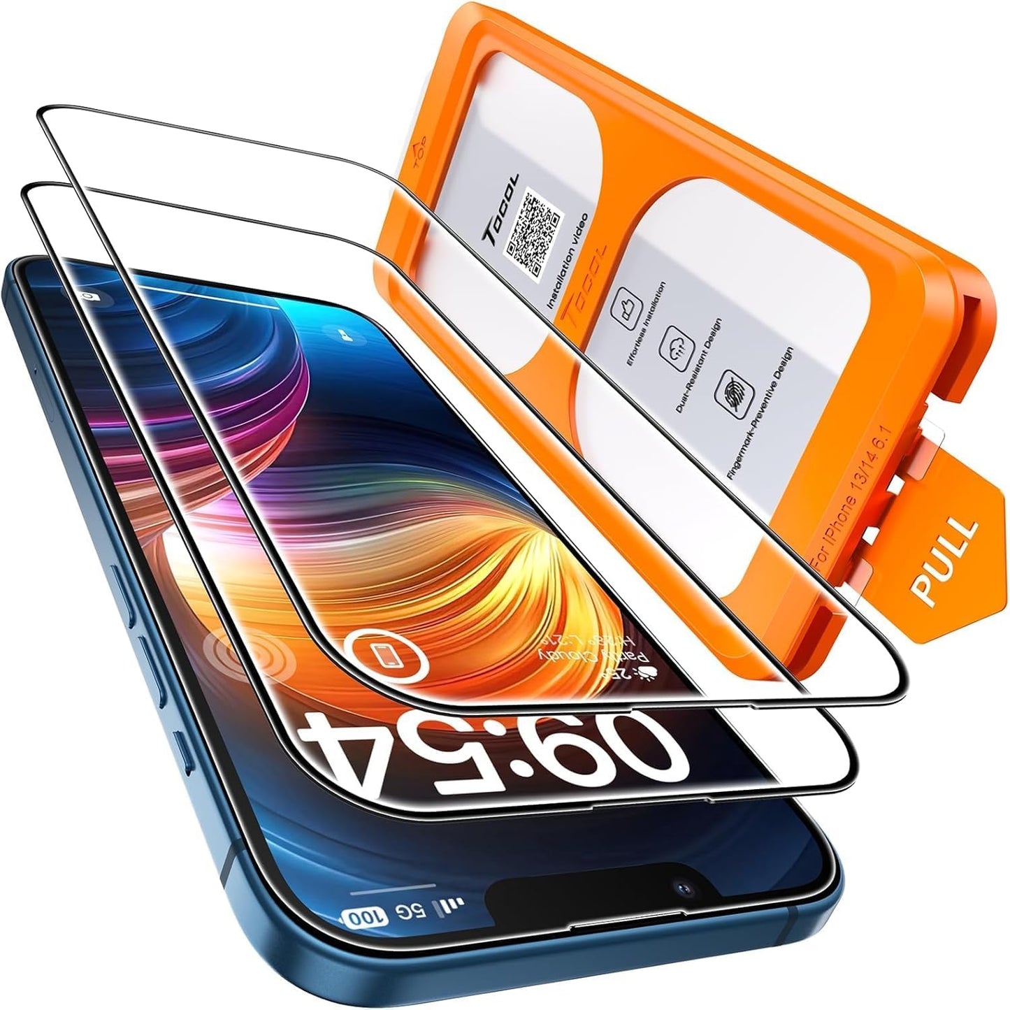 2-Pack Tempered Glass Screen Protector for iPhone 15 Pro - Instant Installation, Auto-Dust Removal, HD Clarity, Unbreakable 9H+ Hardness