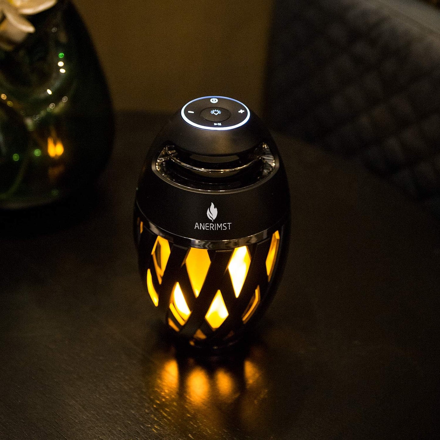 Outdoor Bluetooth Speaker with Flame Effect, Waterproof Wireless Speaker with LED Torch Light, 5W Stereo Sound, Ideal for Garden and Porch Gatherings, Bluetooth 5.0