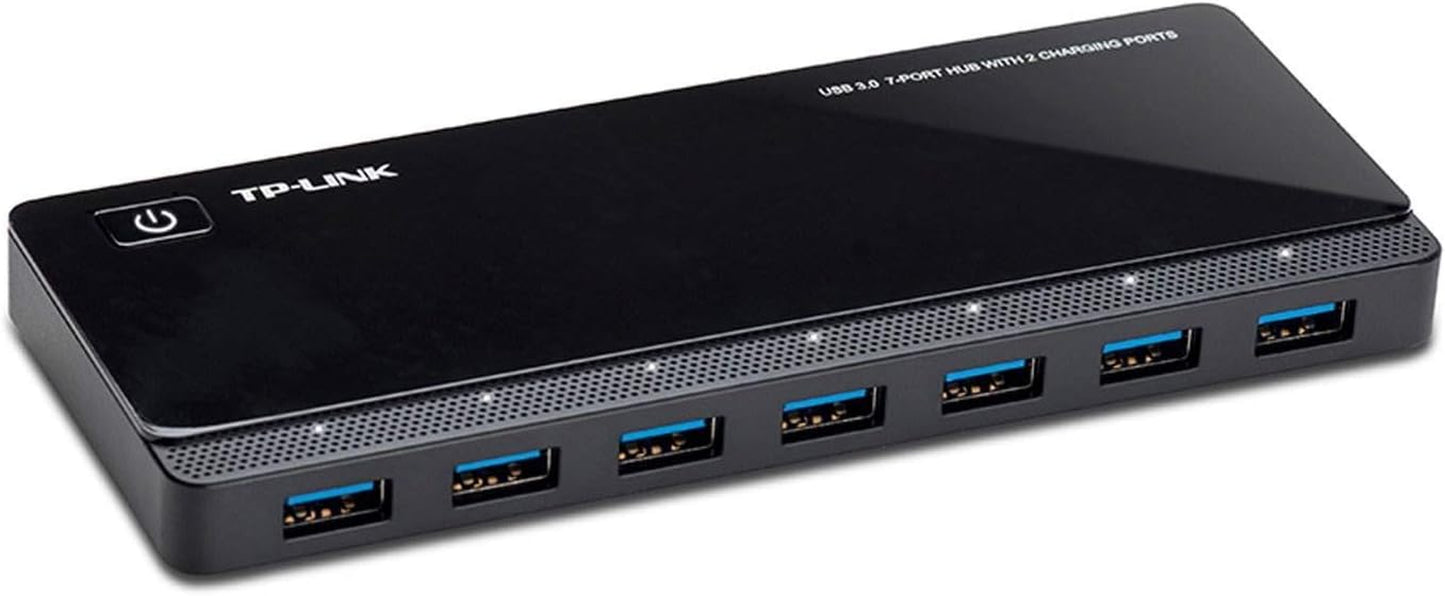 2nd Generation 7-Port USB 3.0 Ultra Slim Hub with 3 BC 1.2 Charging Ports (5V/1.5A) - Featuring Power On/Off Button