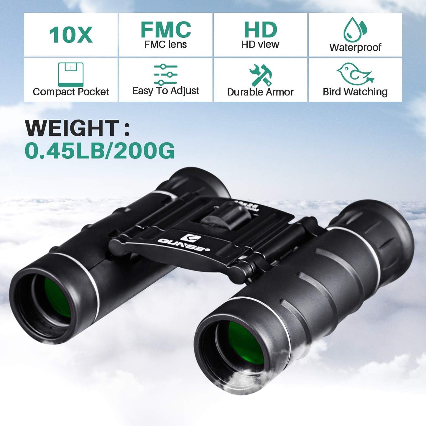 Compact 10x25 Waterproof Binoculars for Bird Watching, Travel, and Outdoor Activities - Mini Pocket Design for Adults and Kids