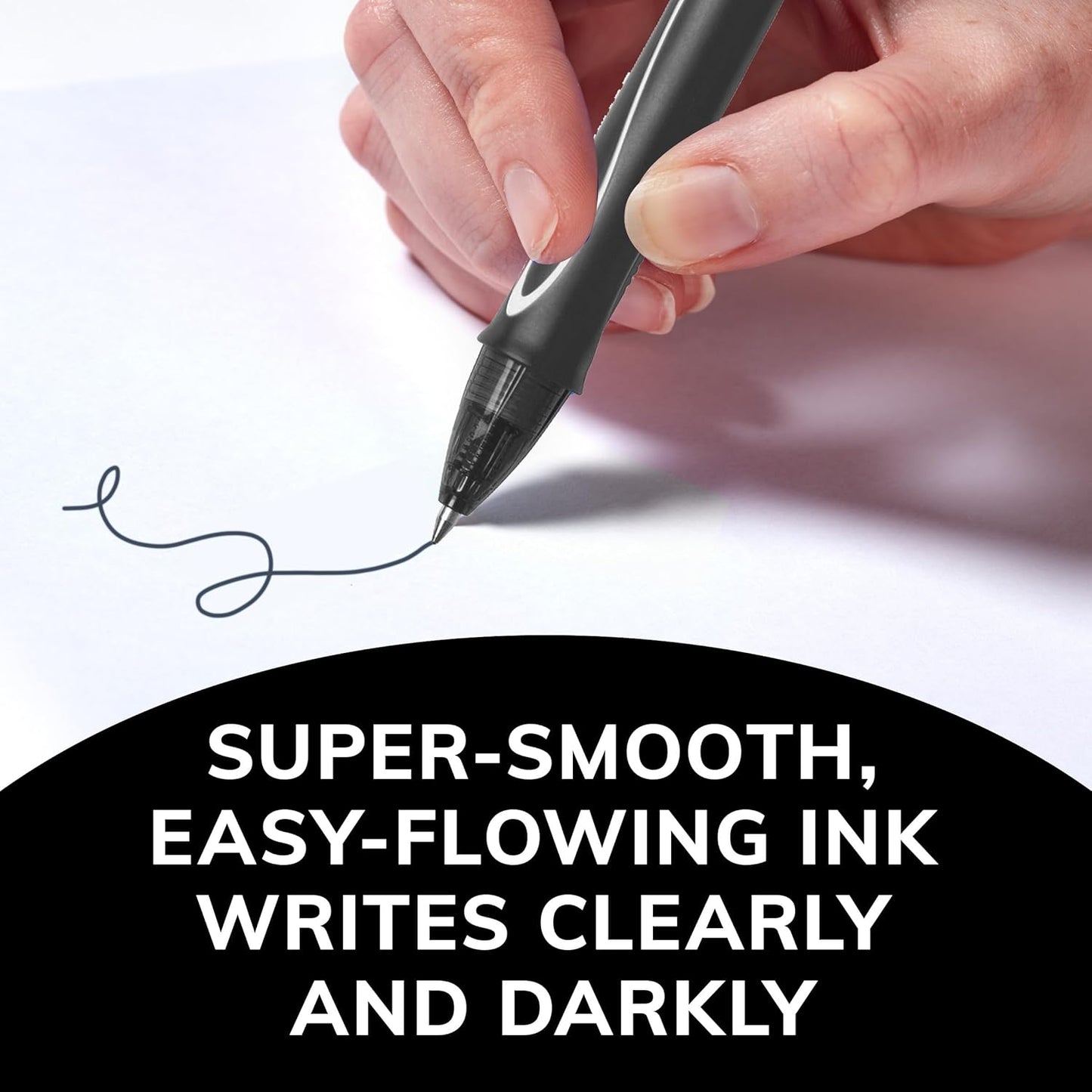 Gelocity Quick Dry Black Gel Pens, Medium Point (0.7Mm), 8-Count Pack, Retractable Gel Pens with Comfortable Full Grip