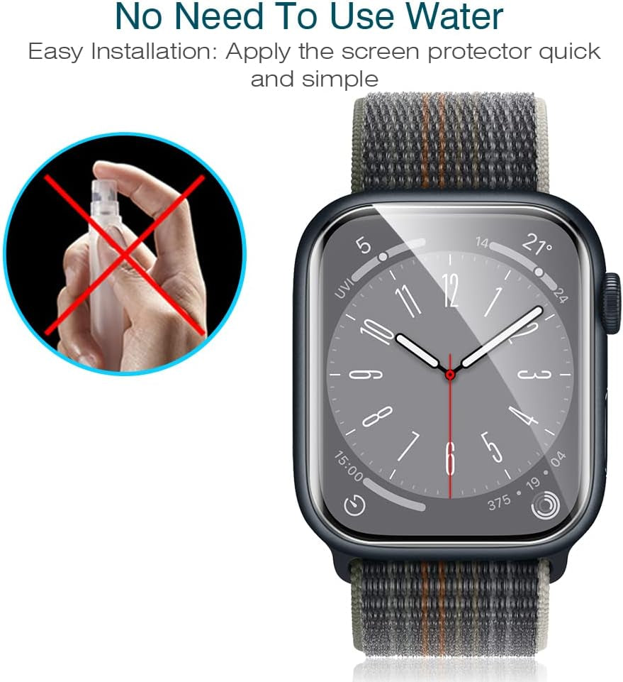 6-Pack Premium Screen Protectors for Apple Watch Series SE/6/5/4/SE 2022 (40mm) and Series 9/8/7 (41mm) - Maximum Coverage, Bubble-Free, Anti-Scratch Flexible TPU Clear Film