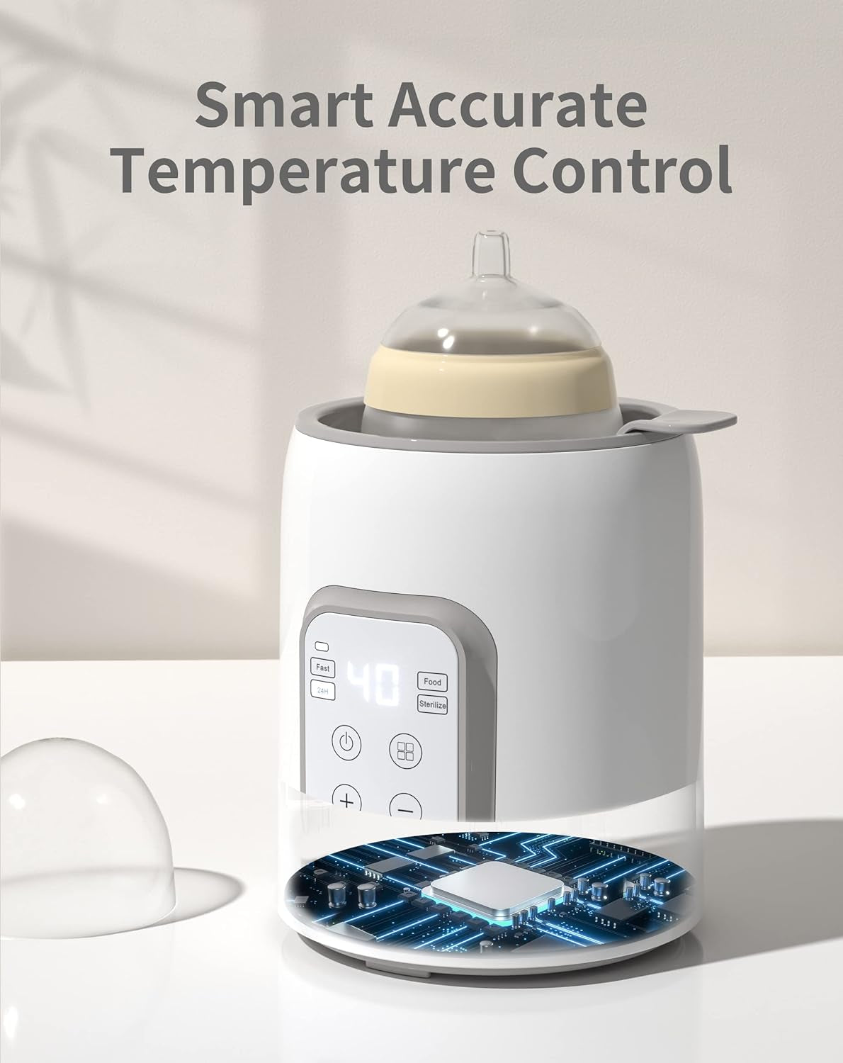 8-in-1 Rapid Baby Bottle Warmer - LCD Timer and Precise Temperature Control for Breastmilk and Formula