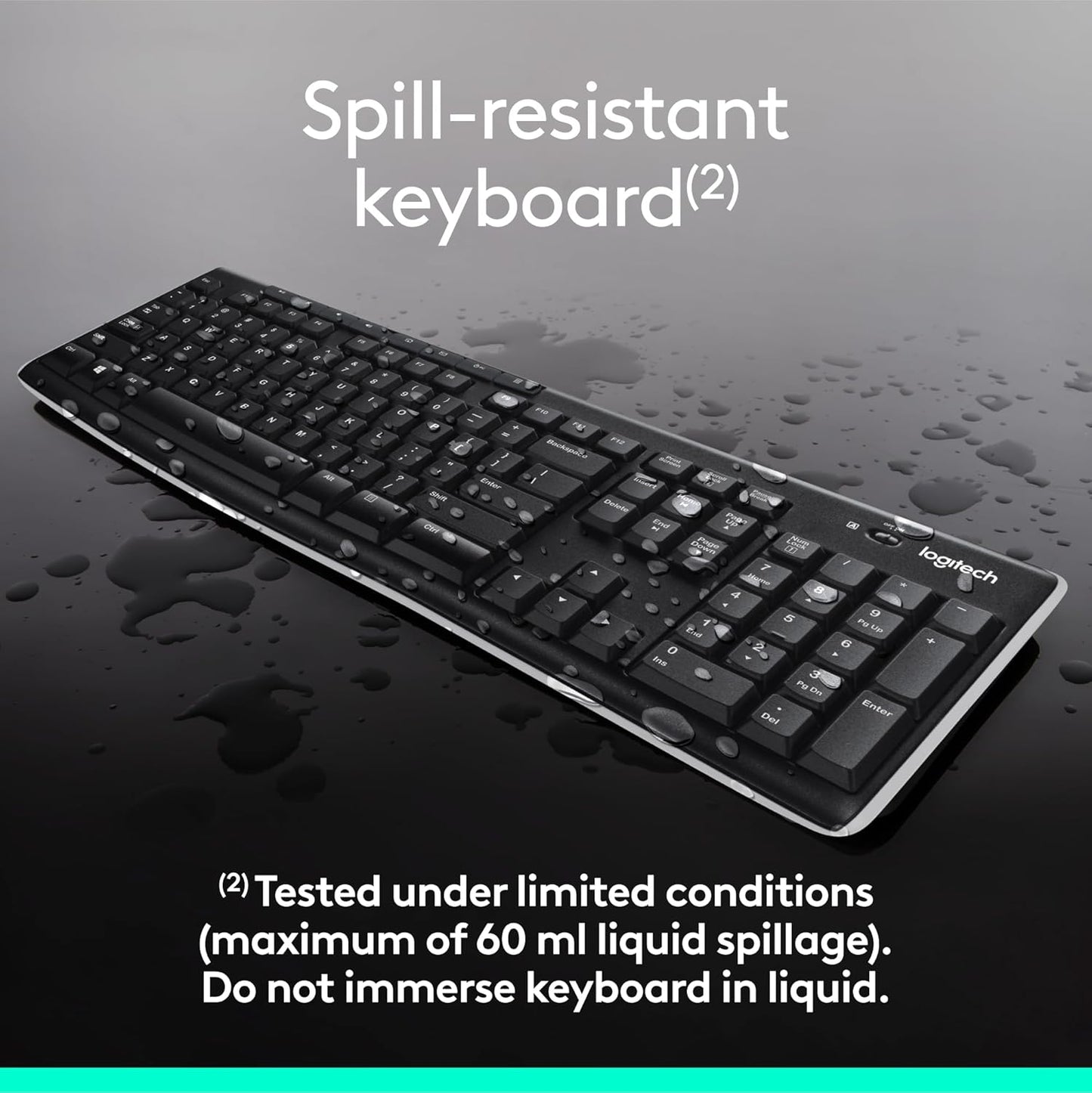 Wireless Keyboard and Mouse Combo for Windows - 2.4 GHz Connectivity, Compact Design, 8 Multimedia and Shortcut Keys, 2-Year Battery Life