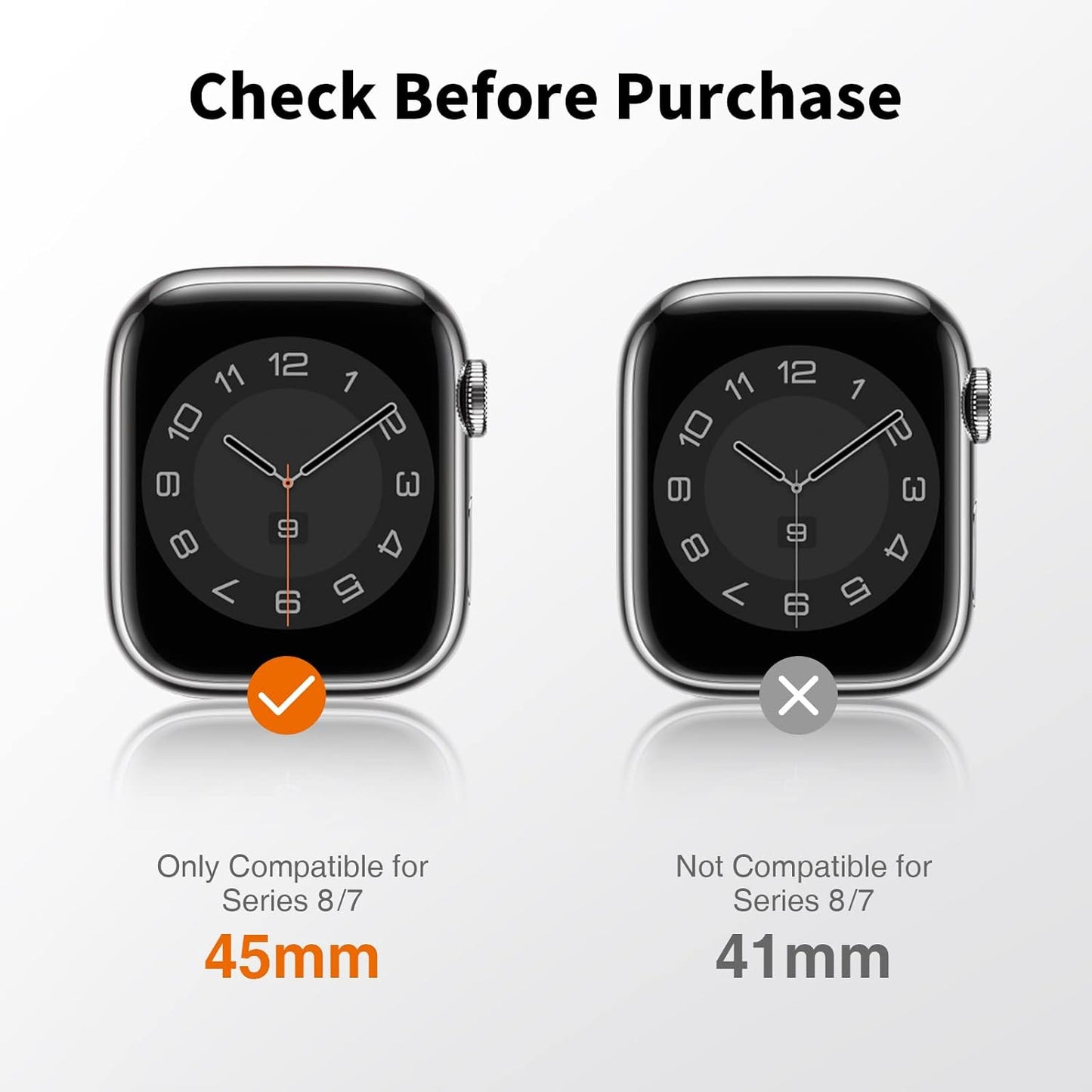 6-Pack Self-Healing TPU Screen Protectors for Apple Watch Series 9/8/7 (45mm) - Scratch-Resistant, Bubble-Free, HD Clarity, Anti-Glare, Transparent