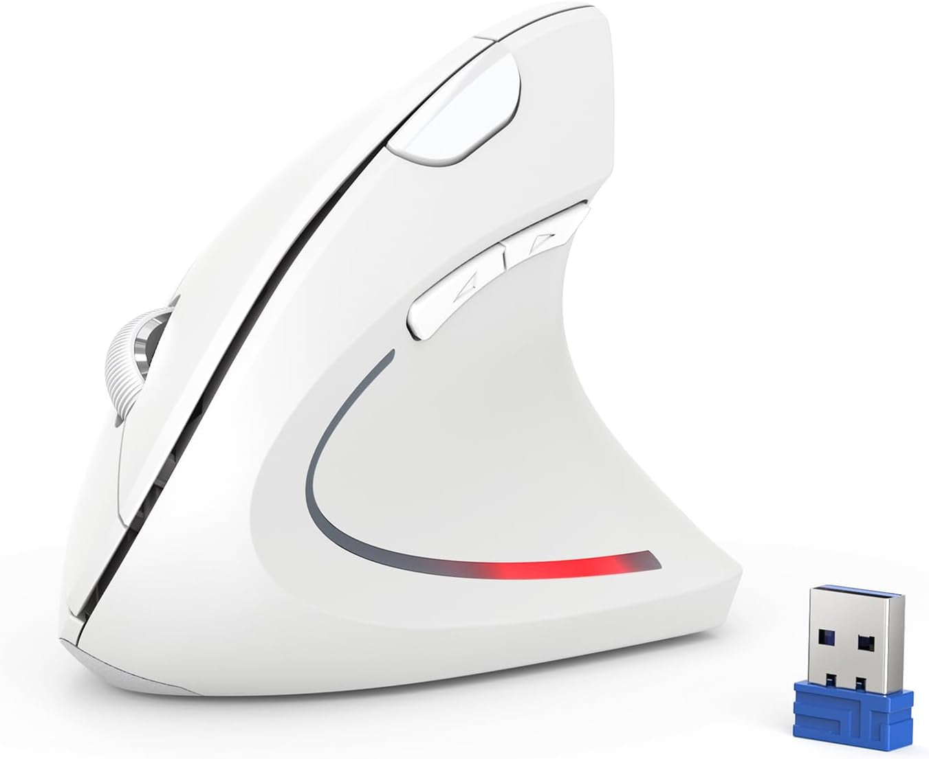 Ergonomic 4800 DPI Wireless Vertical Mouse with 5 Adjustable DPI Settings and 6 Buttons