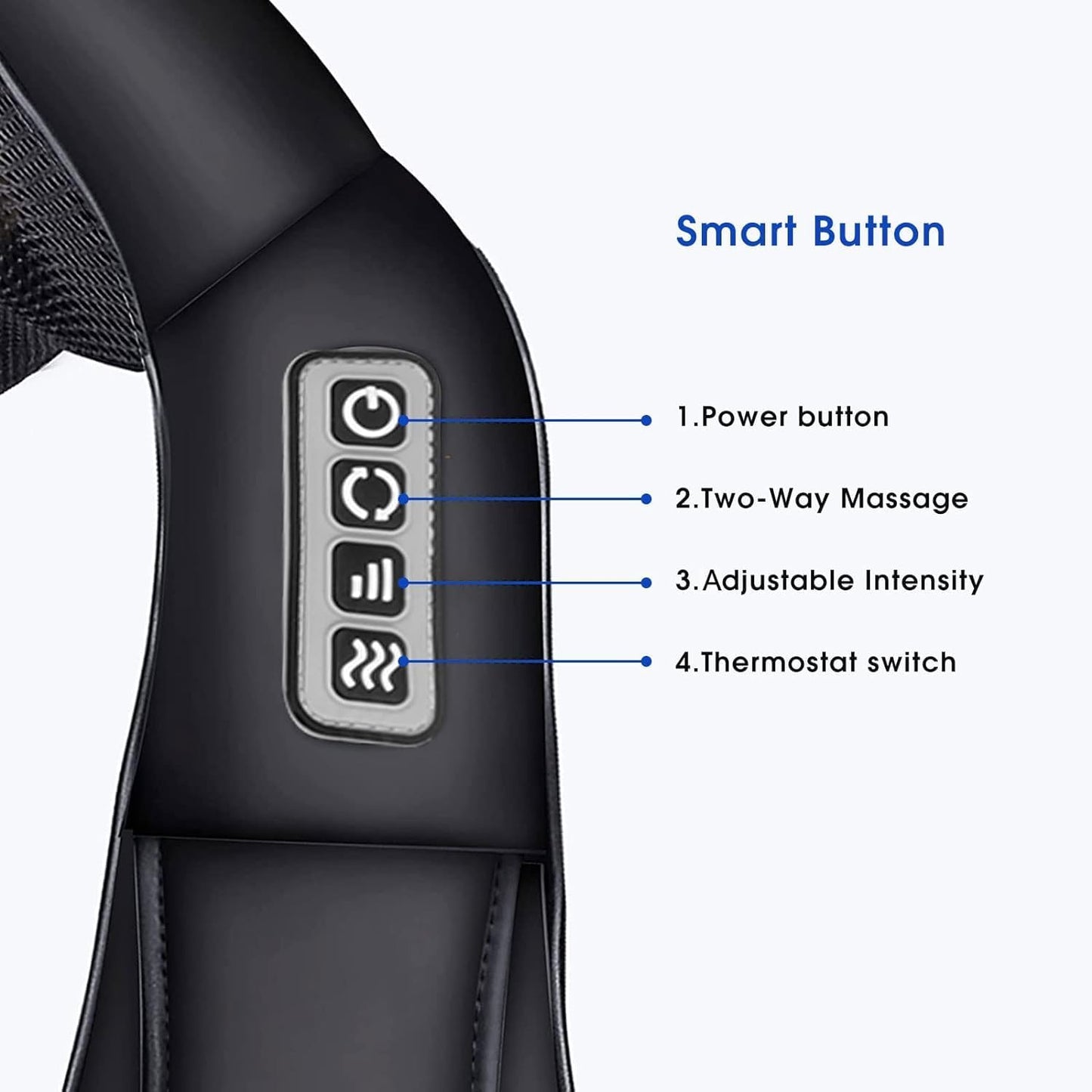 Shiatsu Neck and Shoulder Massager with Heat - 4D Deep Tissue Kneading Massage Pillow for Neck, Back, Waist, and Legs