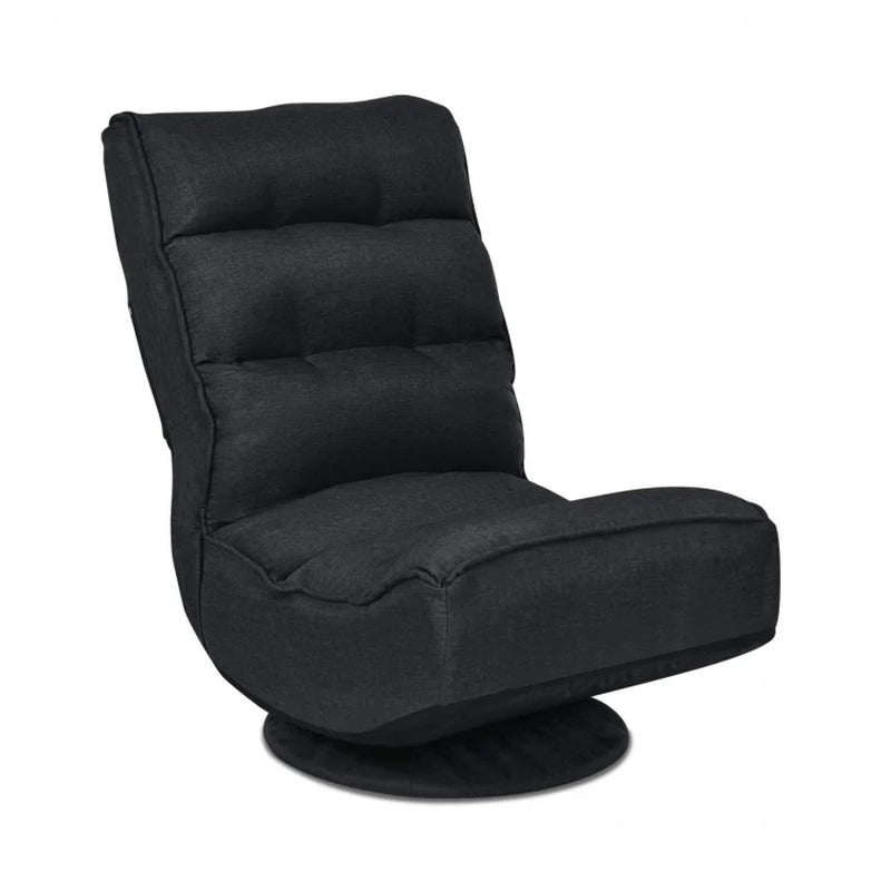 360-Degree Swivel Folding Gaming Chair with Adjustable Backrest