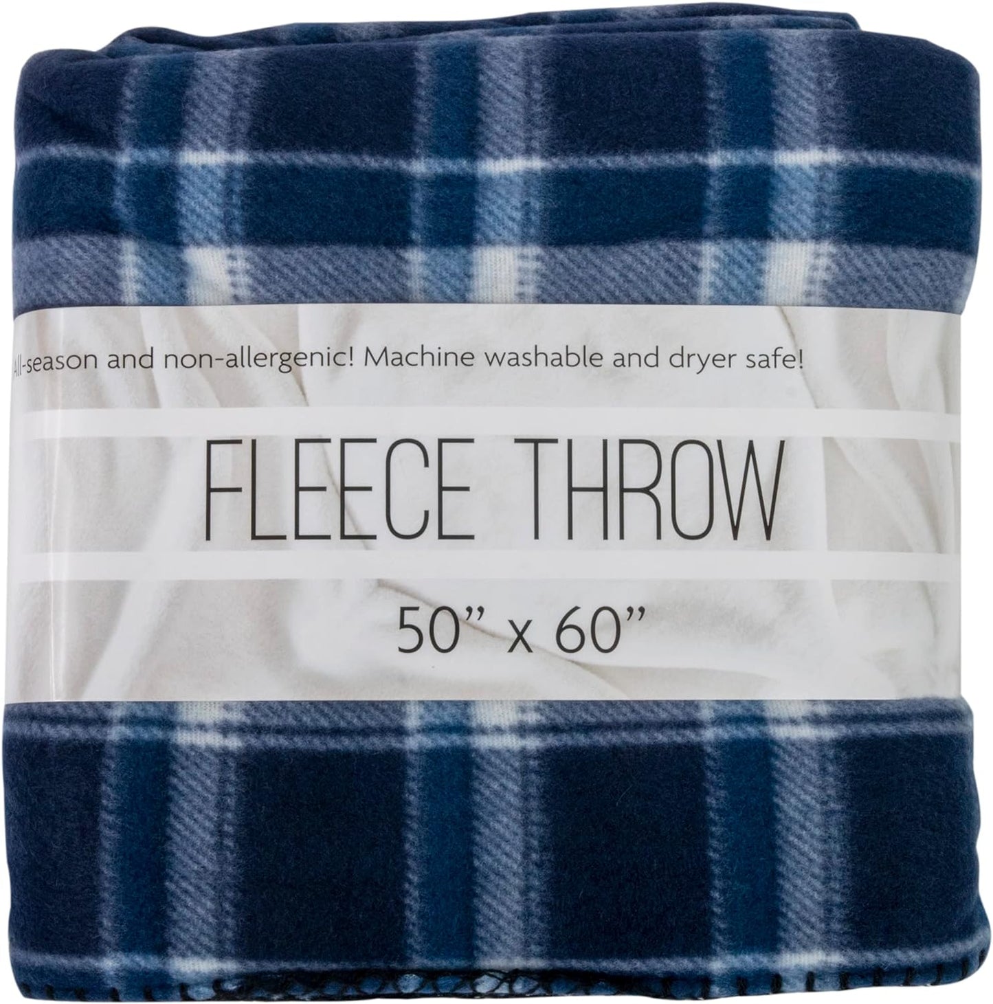 50X60 Throw Blankets, Plaid Fleece Throw Blankets for Bedroom, Couch, Livingroom, Chair, Pets, Outdoors (Blue)