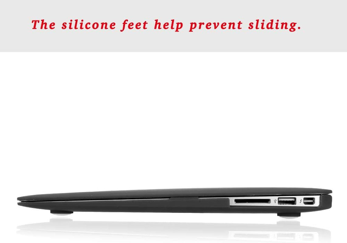 4-Pack Silicone Laptop Feet (0.59 Inch Diameter) - Replacement Bottom Case Feet for MacBook Pro/Air Shell Cover, Black