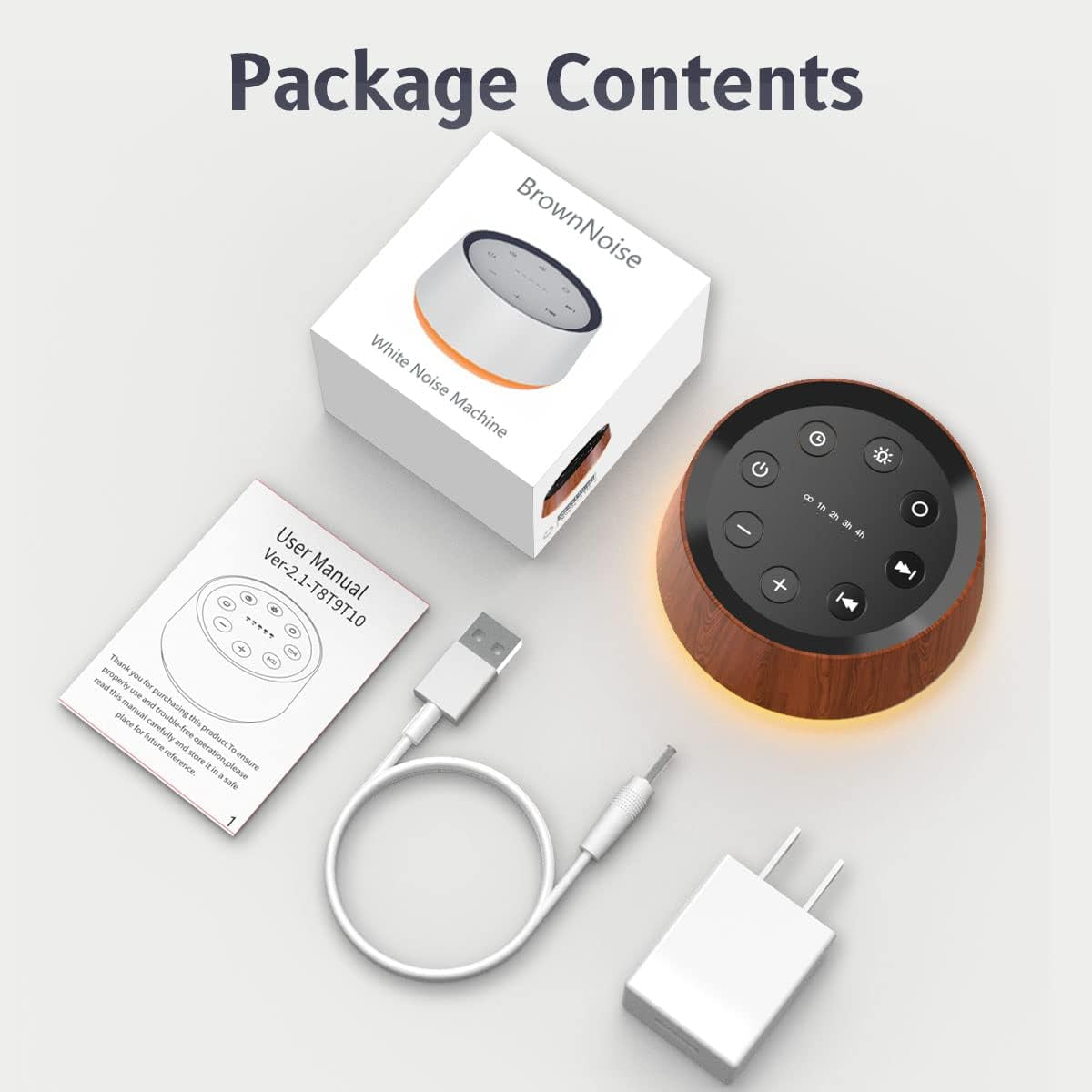30-Soothing Sounds White Noise Machine - 12-Color Night Light, 36 Volume Levels, Memory Function, 5 Timers