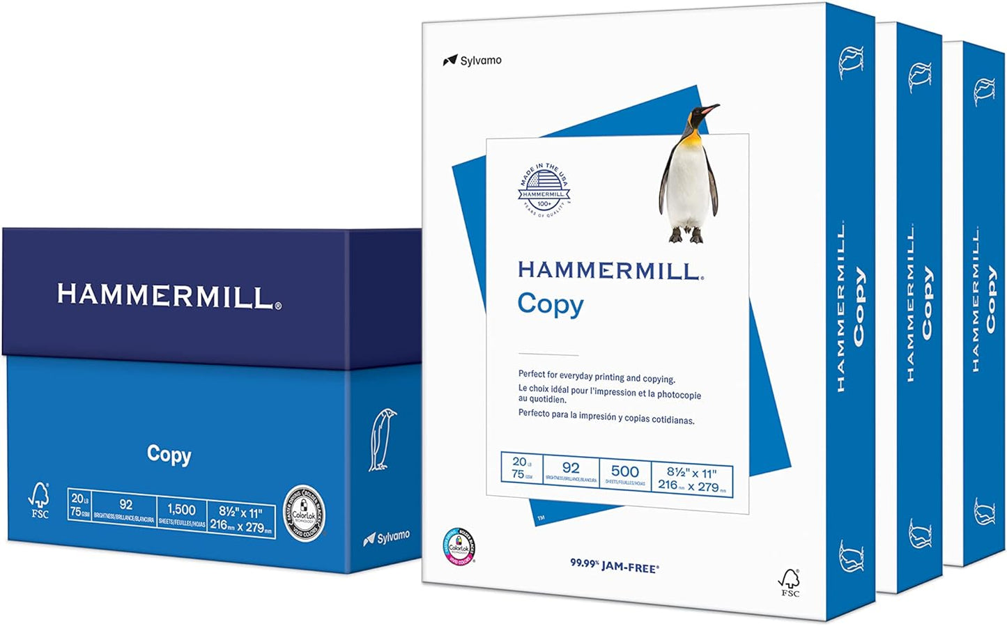 Printer Paper, 20 Lb Copy Paper, 8.5 X 11 - 3 Ream (1,500 Sheets) - 92 Bright