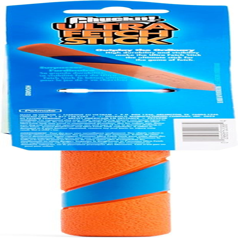 12-Inch Fetch Stick Outdoor Dog Slobber Free Pet Toy for All Breeds-Ring Chaser, Interactive, Indestructible Toy