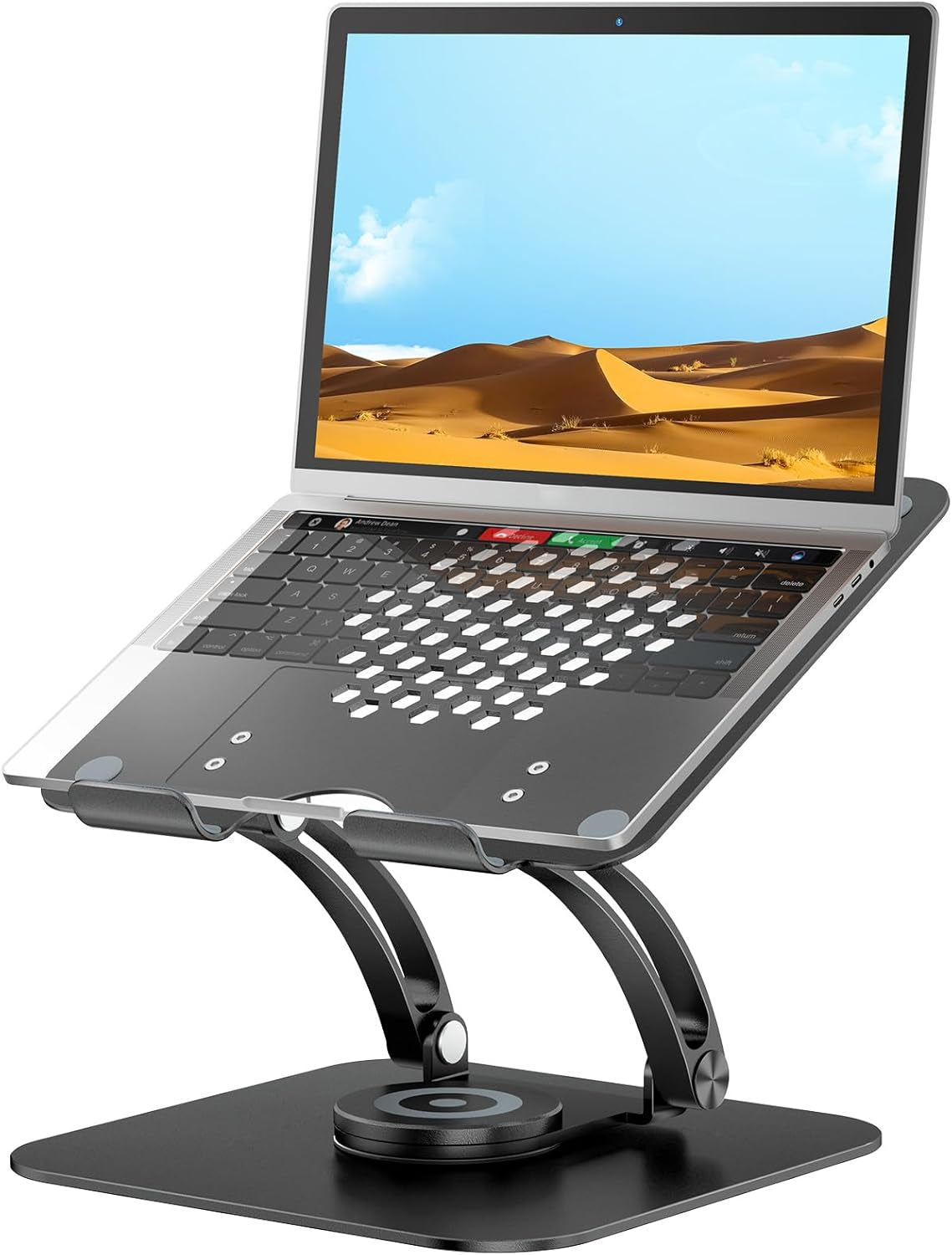 Ergonomic 360° Rotating Laptop Stand for Desk - Adjustable Computer Riser Compatible with 10-16" Laptops - Gray