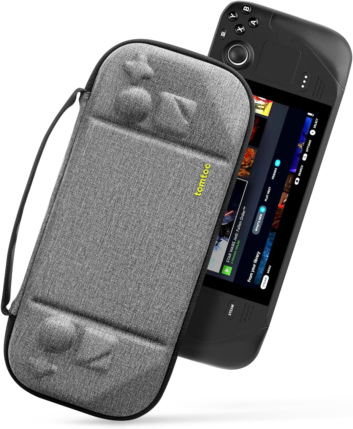 Protective Hard Carrying Case for Steam Deck Console and Accessories - Shockproof and Travel-Friendly Gray Bag