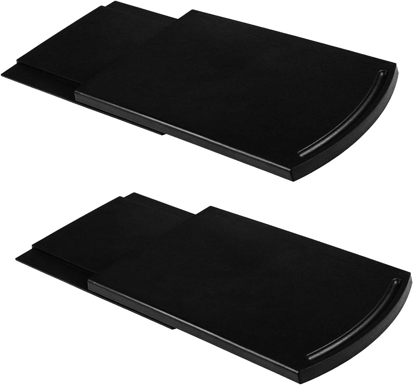Kitchen Caddy Sliding Coffee Tray Mat - 12" Under Cabinet Appliance Organizer for Coffee Makers and Toasters with Smooth Rolling Wheels (Set of 2)