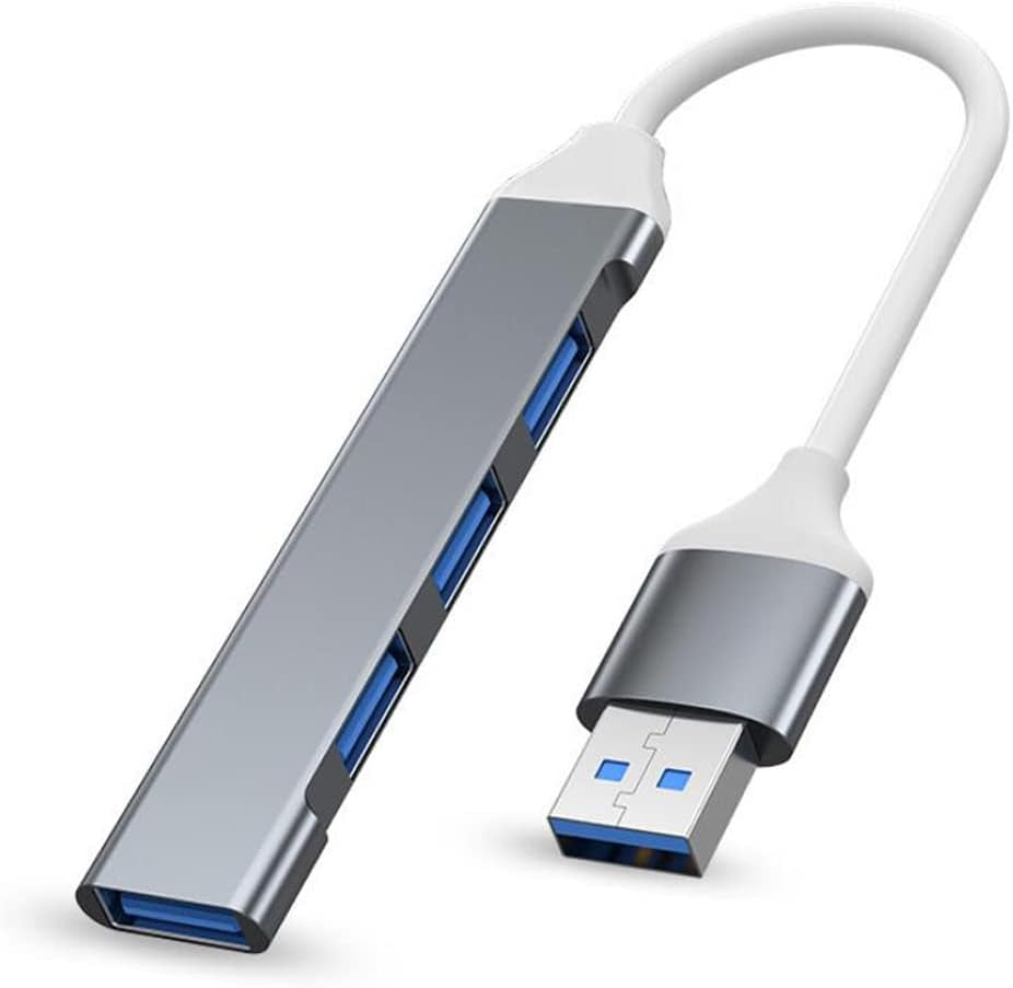 Aluminum USB 3.0 Hub - Portable High-Speed Multi-Port Splitter Adapter for PC, Laptop, DesktopUSB Flash Drives, and Mobile HDDs