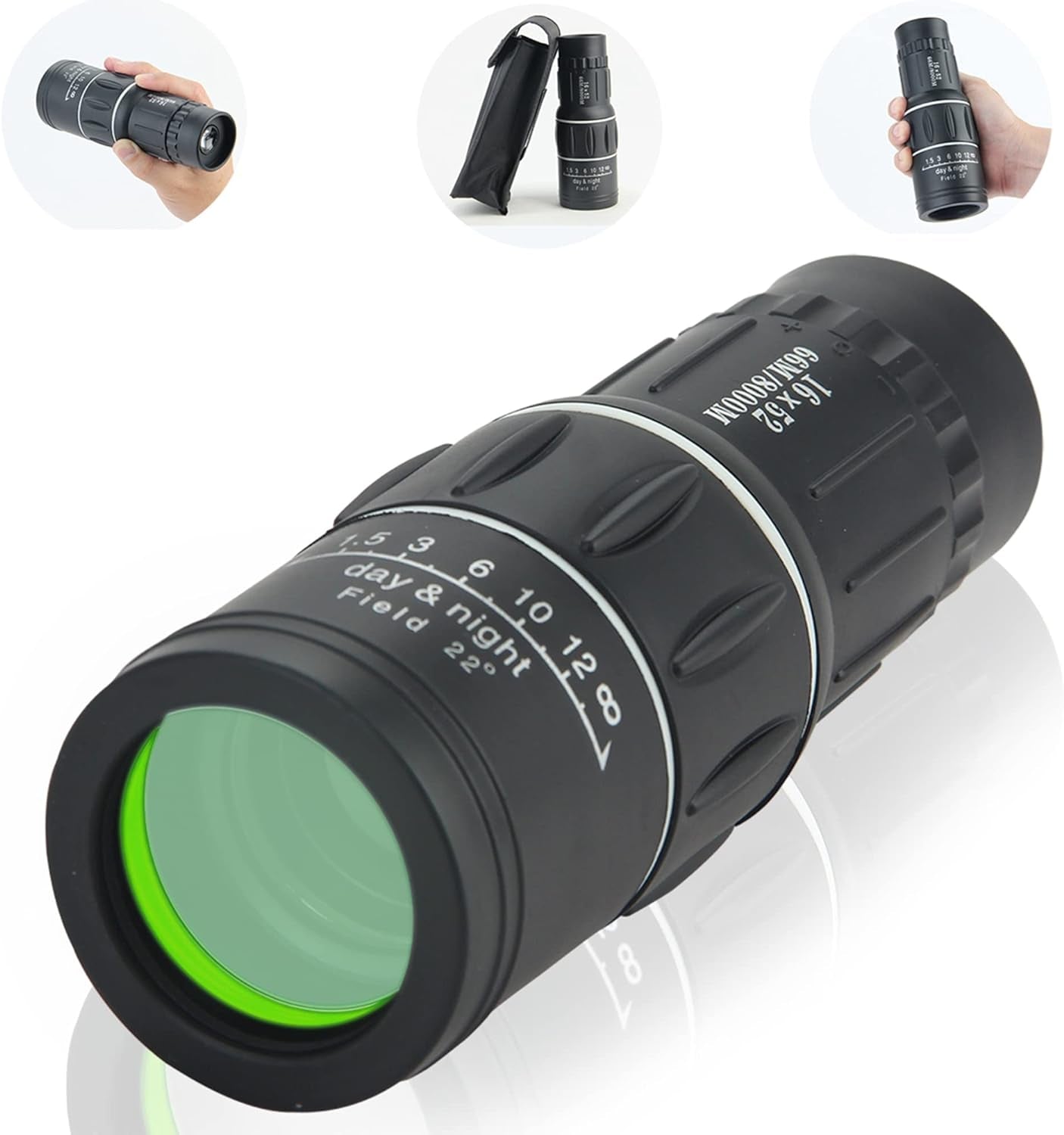 16X52 High-Power Compact Monocular Telescope for Adults and Children - Ideal for Bird Watching, Camping, Hiking, Concerts
