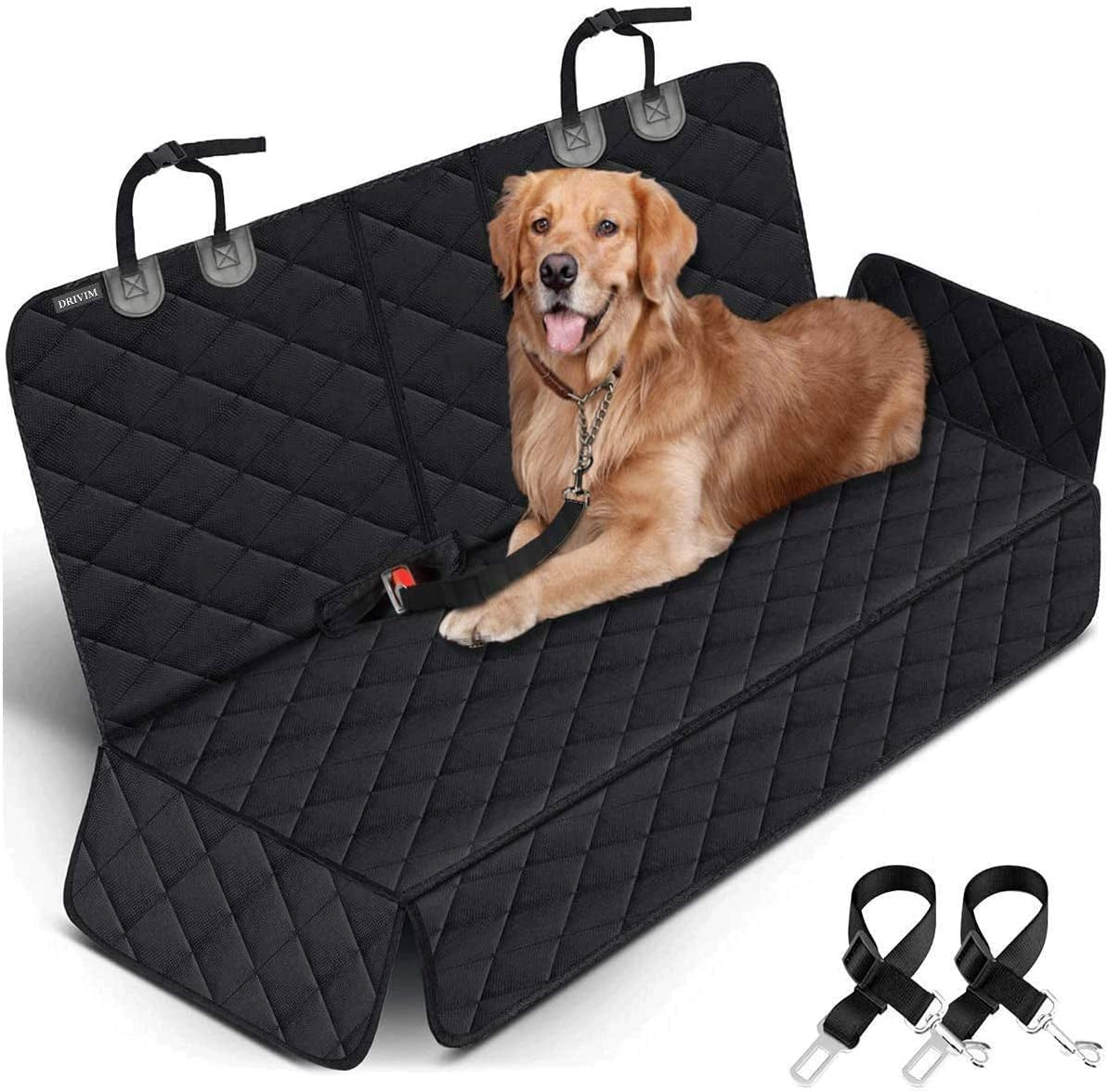 Waterproof Dog Car Seat Cover - Nonslip Bench Protector, Compatible with Middle Seat Belt - Bucket & Bench Styles
