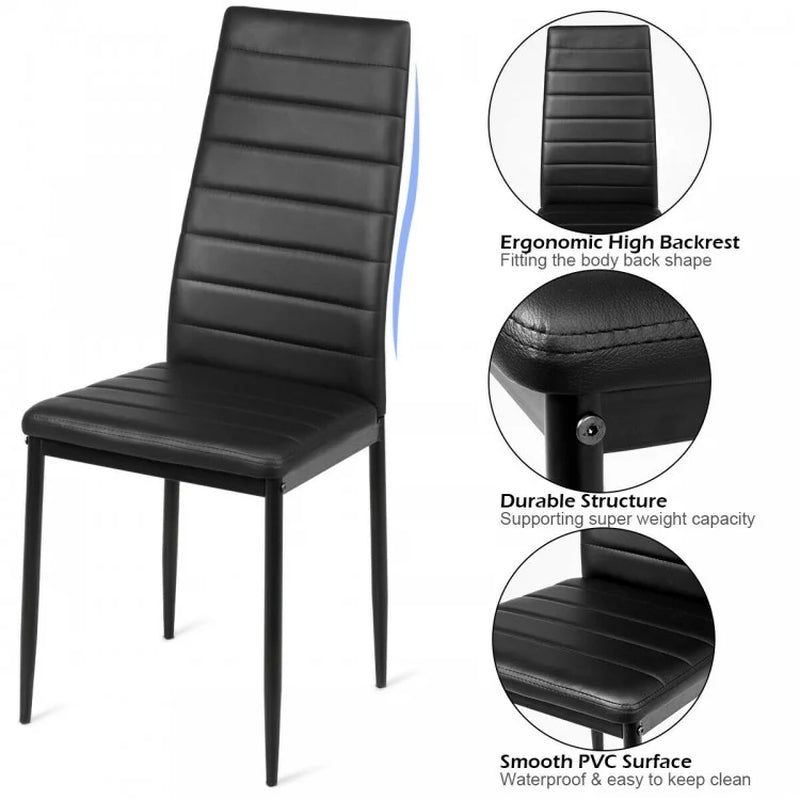 Set of Six High-Back Dining Chairs