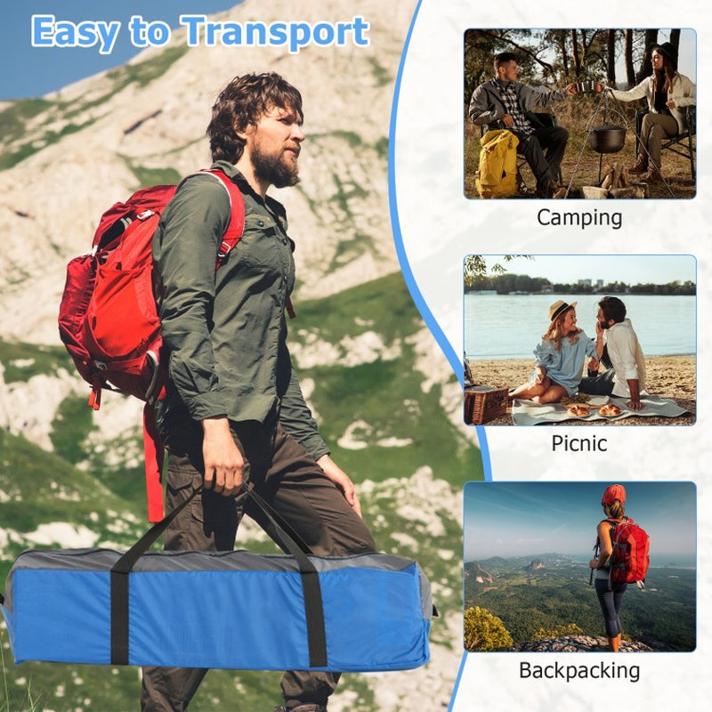 Three-Person Outdoor Camping Tent with Detachable Floor Mat for Hiking and Travel