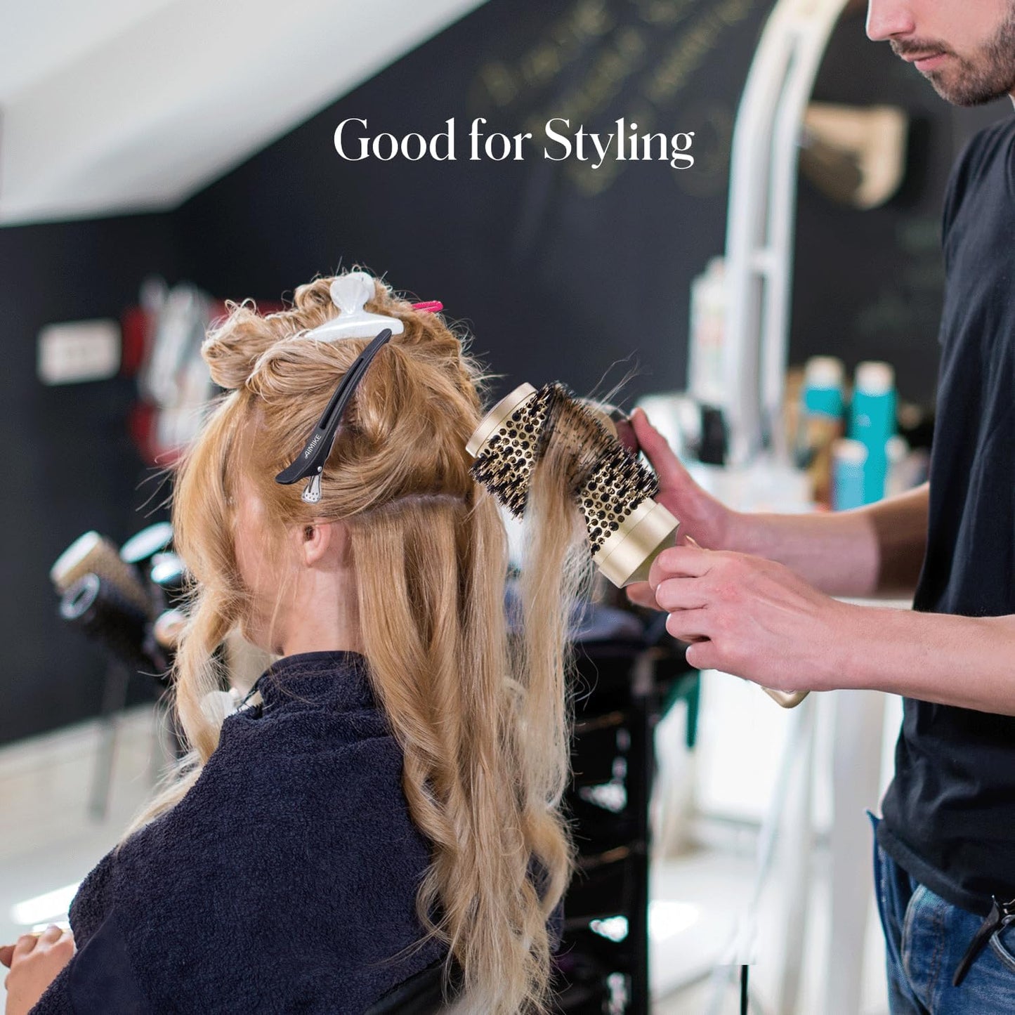 Salon Hair Clips - 12 Pack Non-Slip Styling and Sectioning Clips with Silicone Band, No-Trace Design for All Hair Types