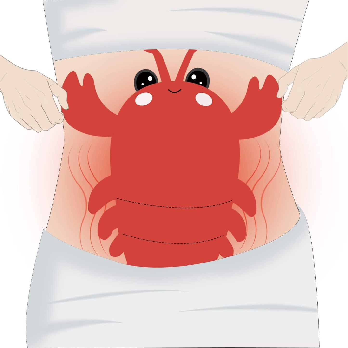 Microwavable Heating Pad for Cramps, Cuddly Warming Pillow, Cute Lobster Plush with Heating Pad