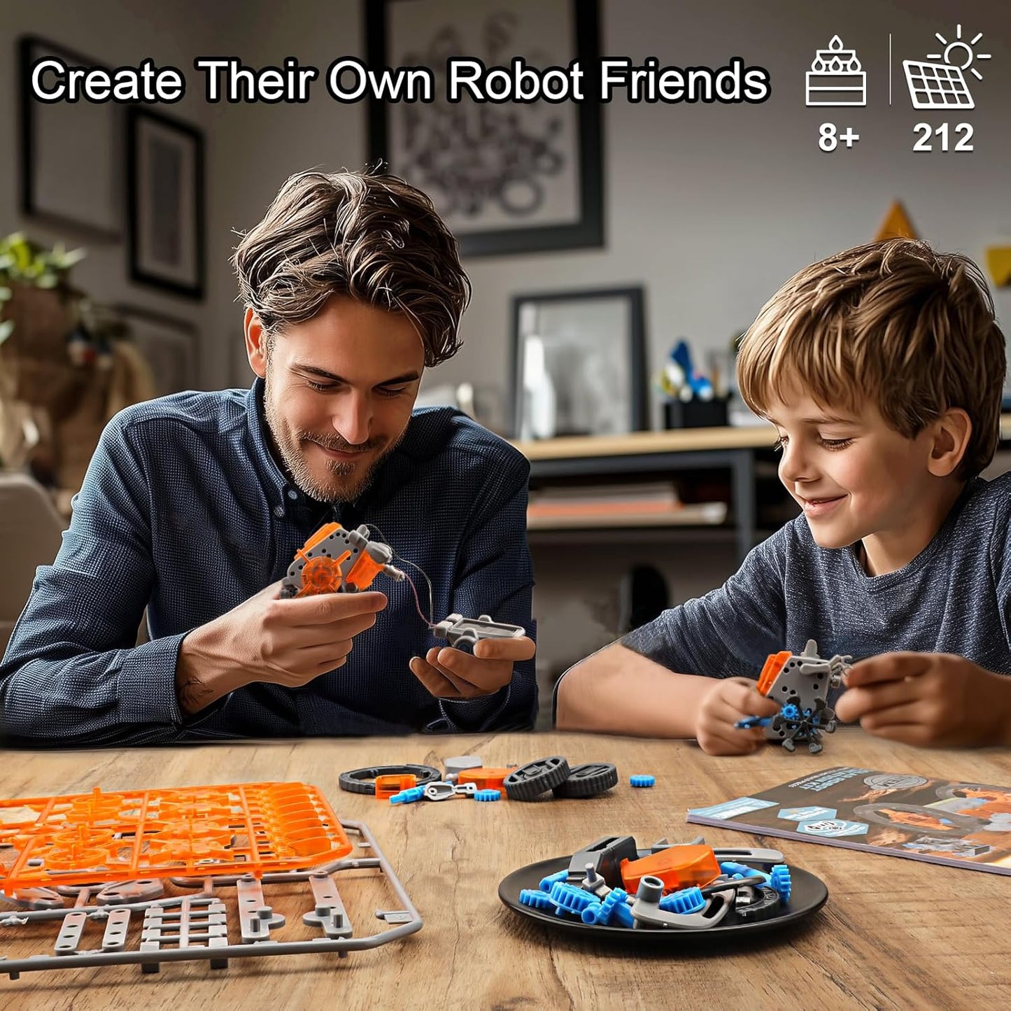 15-in-1 Solar Robot Building Kit for Ages 8-14, Dual Power Solar and Battery Educational Science Toys
