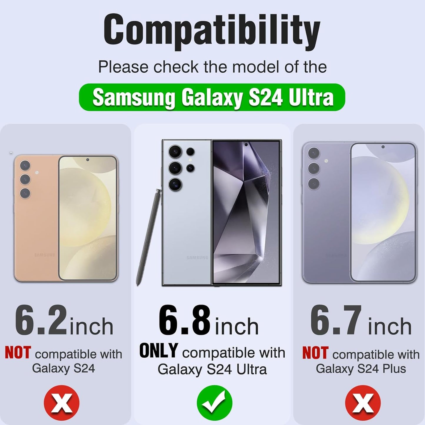 Samsung Galaxy S24 Ultra Case - Camera Cover - MagSafe Compatible, Military-Grade Protection, Slim Hard Back & Soft Edge Design, 6.8'' Black