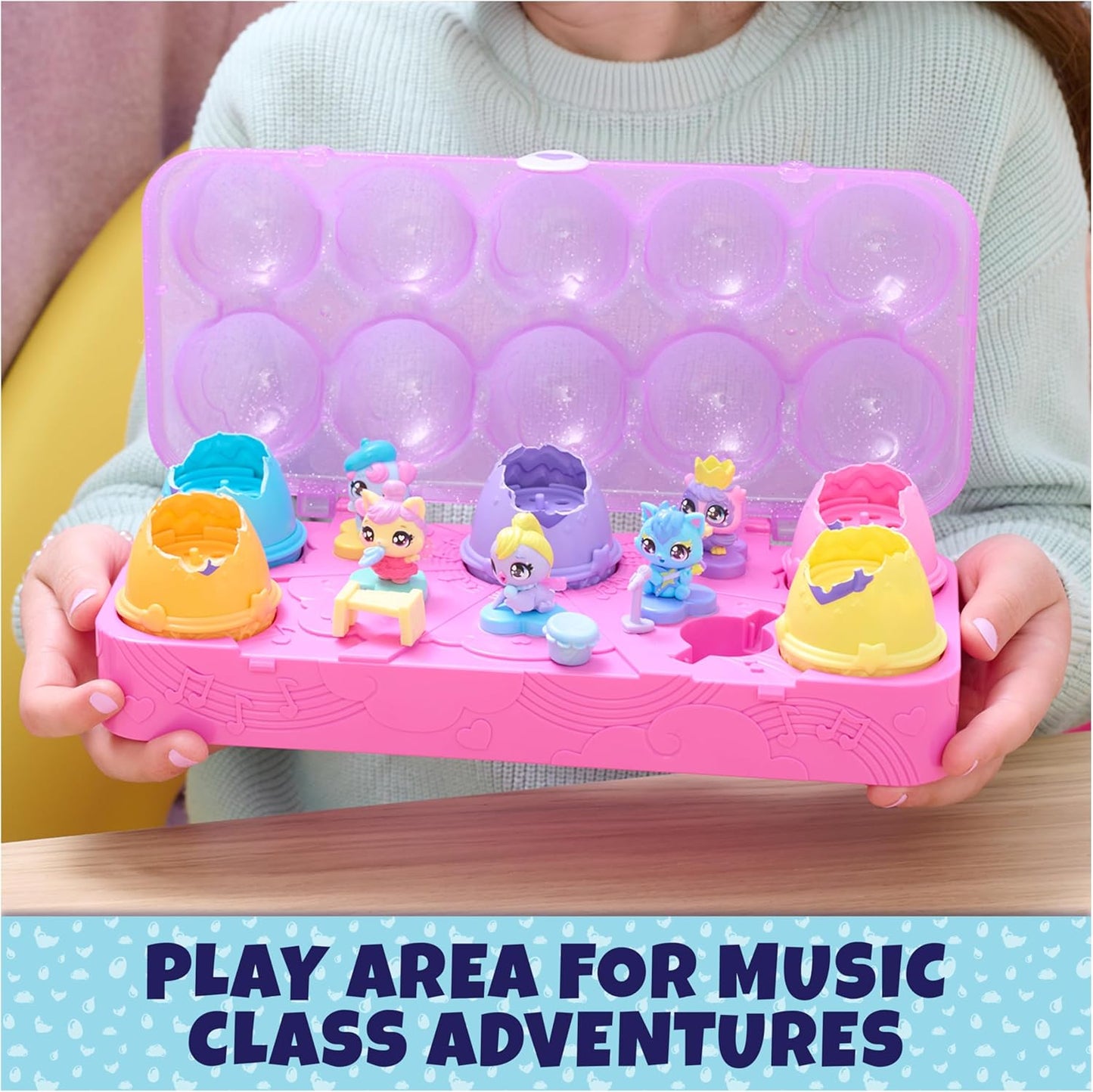 Alive Egg Carton Toy Set with 5 Mini Figures in Self-Hatching Eggs and 11 Accessories 3+