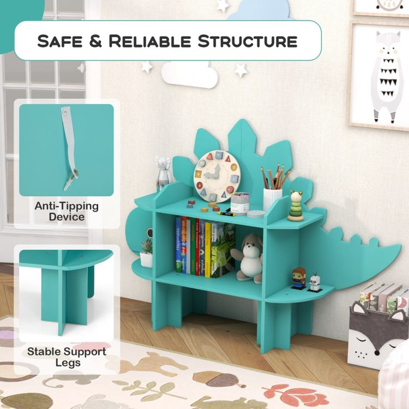 Children's Bookcase and Toy Storage Organizer with Open Shelves
