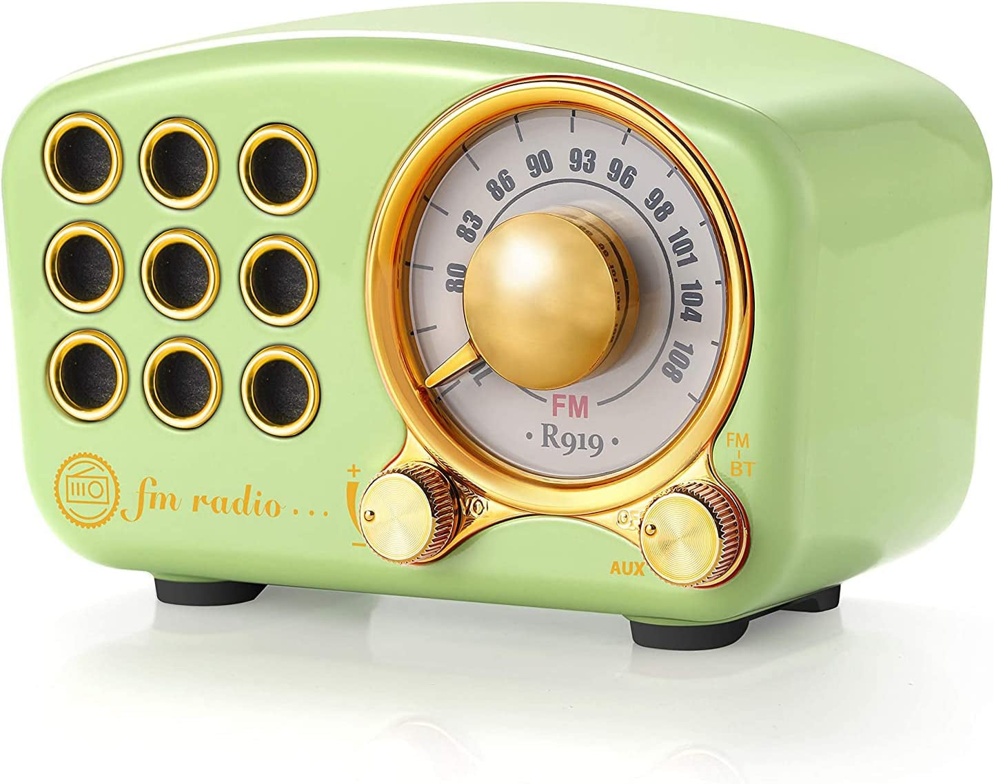 Vintage-Inspired Bluetooth Speaker with FM Radio, Enhanced Bass, High Volume, Bluetooth 5.0 Connectivity, TF Card and MP3 Player