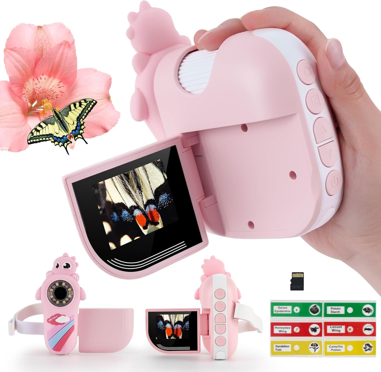 Kids Portable Microscope - Mini Digital Microscope - 2" Screen, Educational Science Kit, Ages 4+, Includes 32GB TF Card