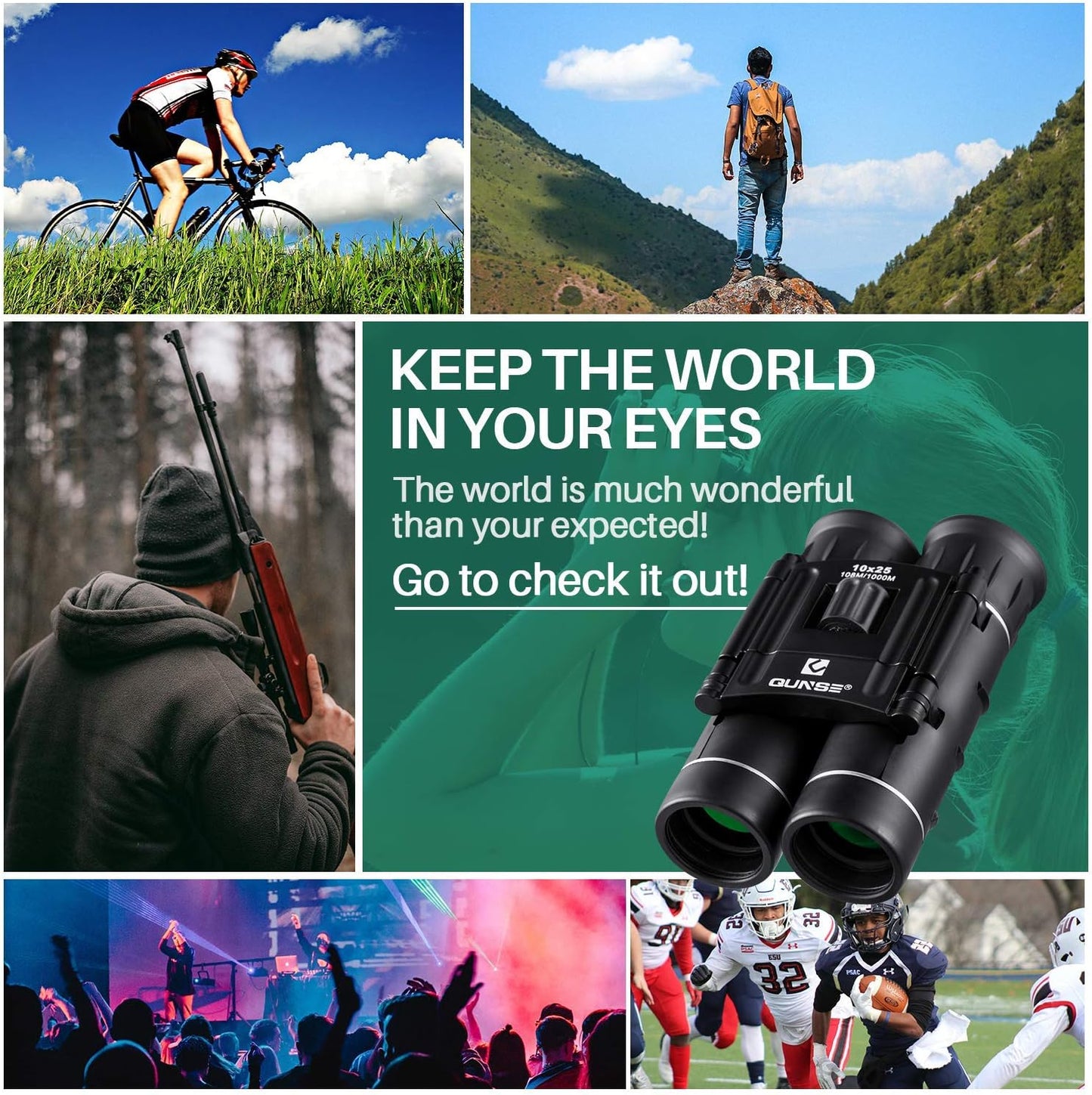 Compact 10x25 Waterproof Binoculars for Bird Watching, Travel, and Outdoor Activities - Mini Pocket Design for Adults and Kids