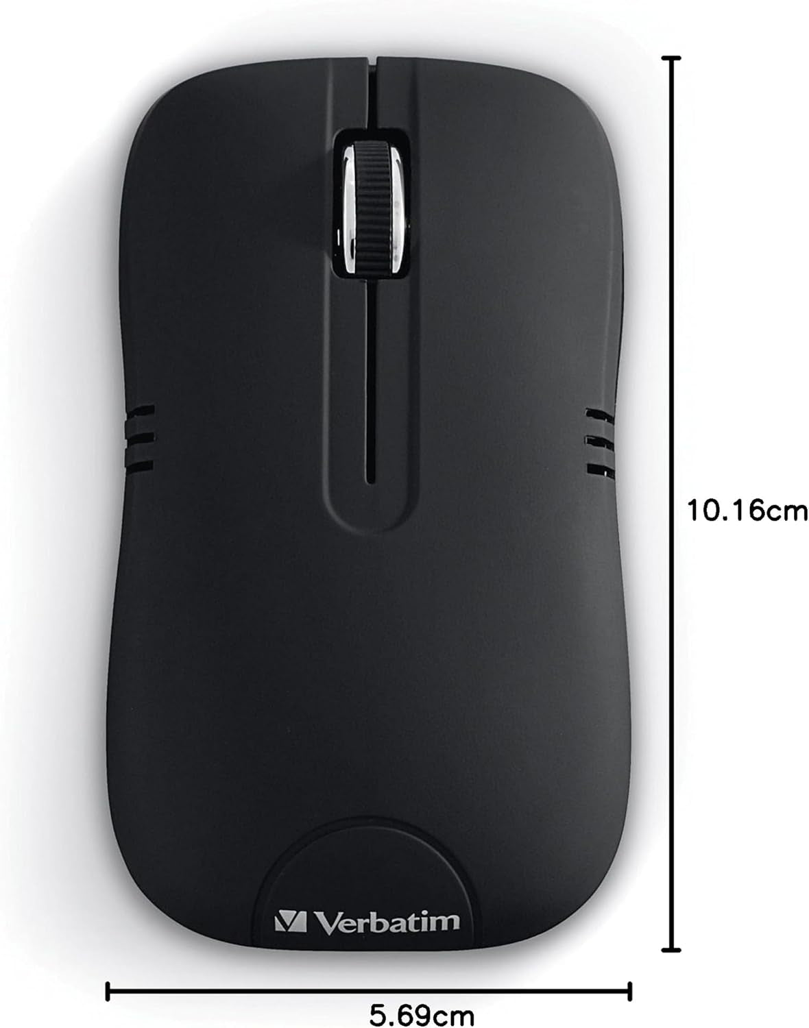Wireless Optical Notebook Mouse, Commuter Series - Matte Black (8.5" x 5.5" x 3")