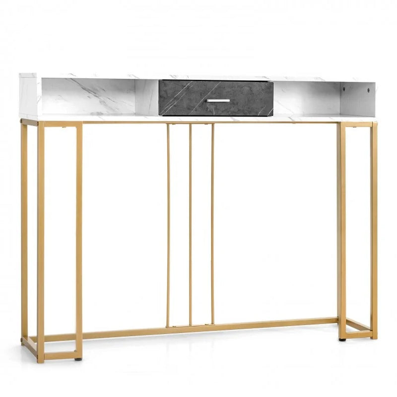 48-Inch Two-Tier Console Table with Drawer