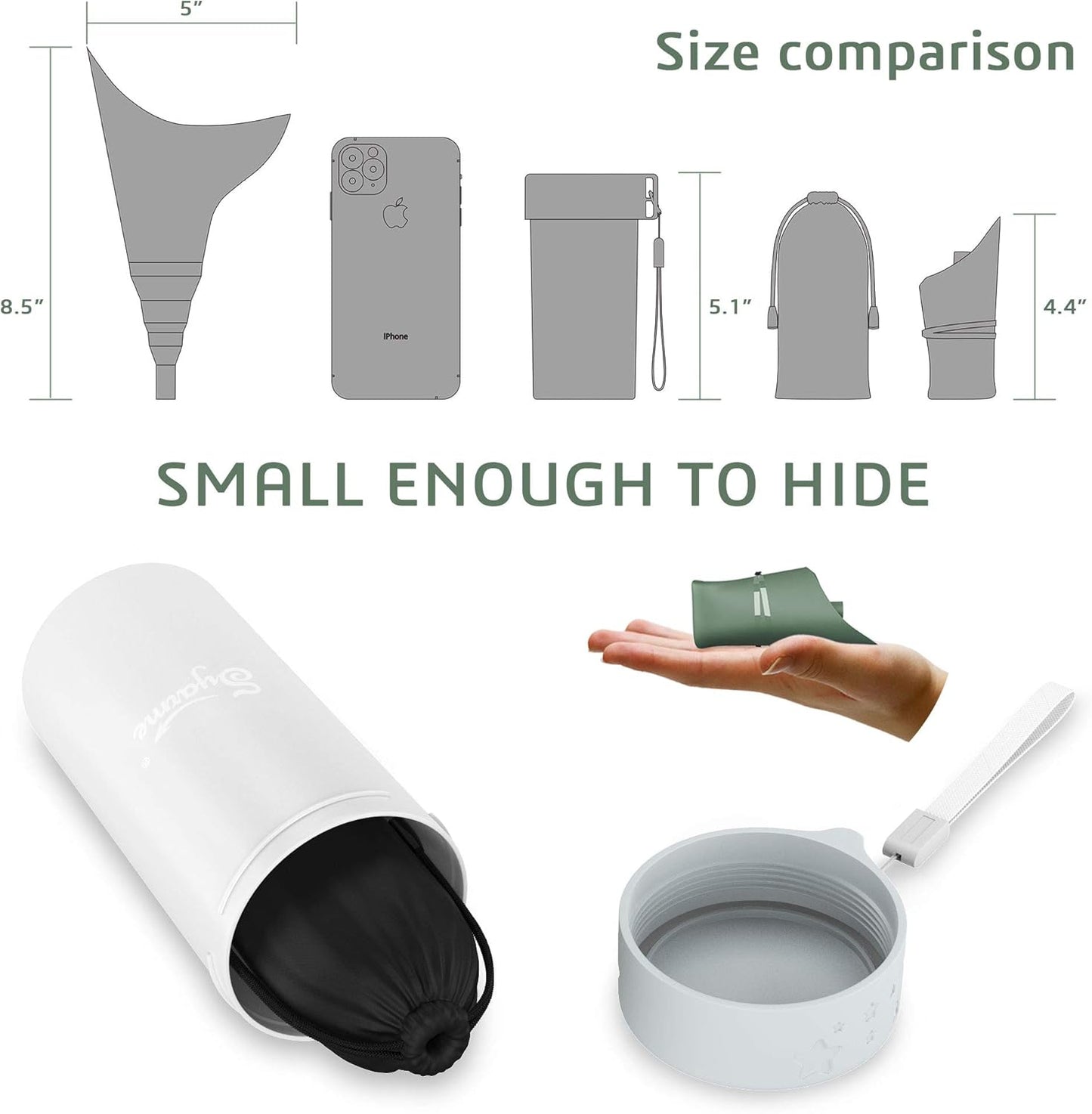 Portable Female Urination Device with Extension Tube - Reusable Urinal Funnel -Travel, Festivals, Camping, and Traffic Jams, Waterproof Storage Bag