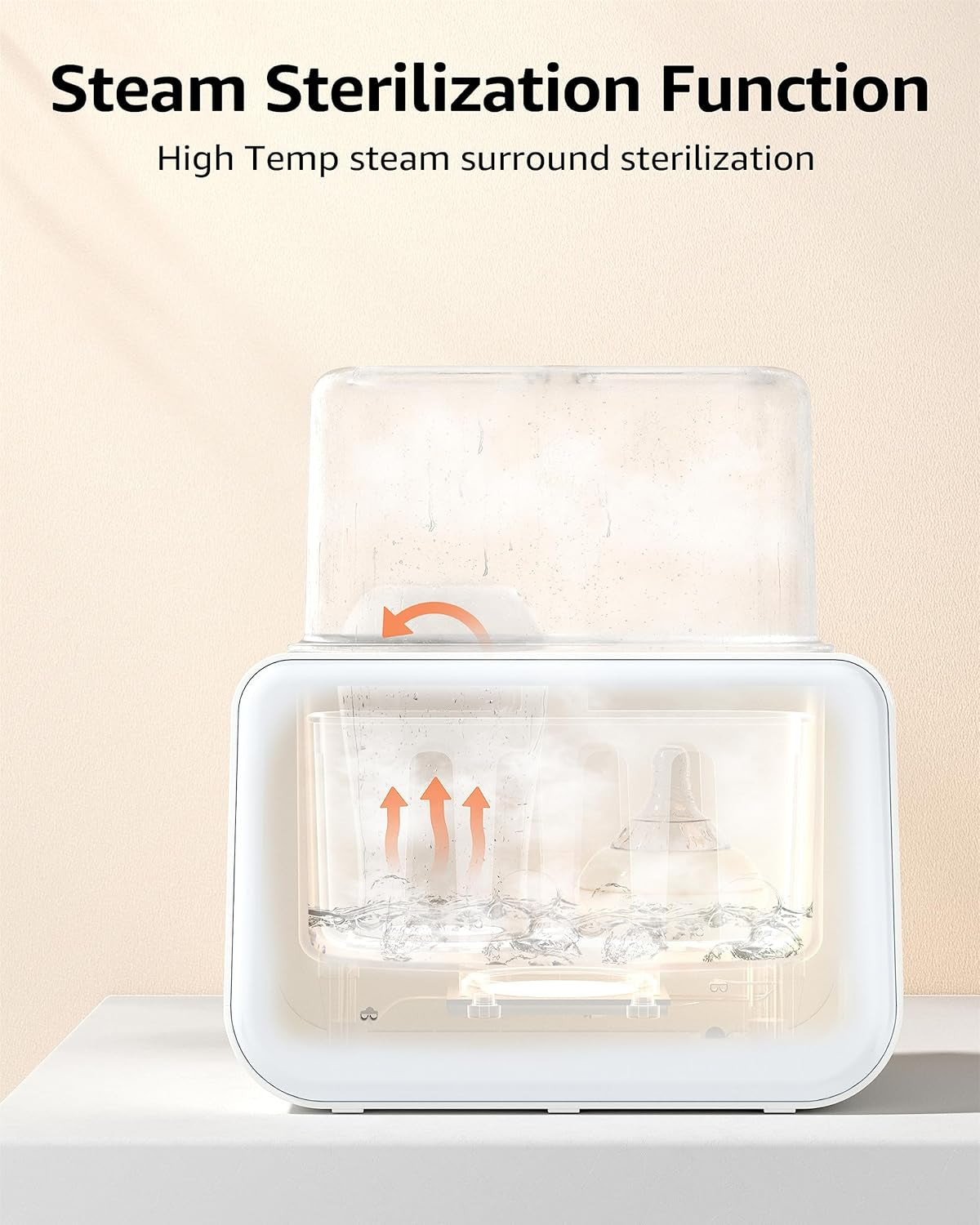 8-in-1 Fast Baby Bottle Warmer - Timer, Temperature Control, Defrost, Sterilization, Heating Functions, Accommodates Two Bottles