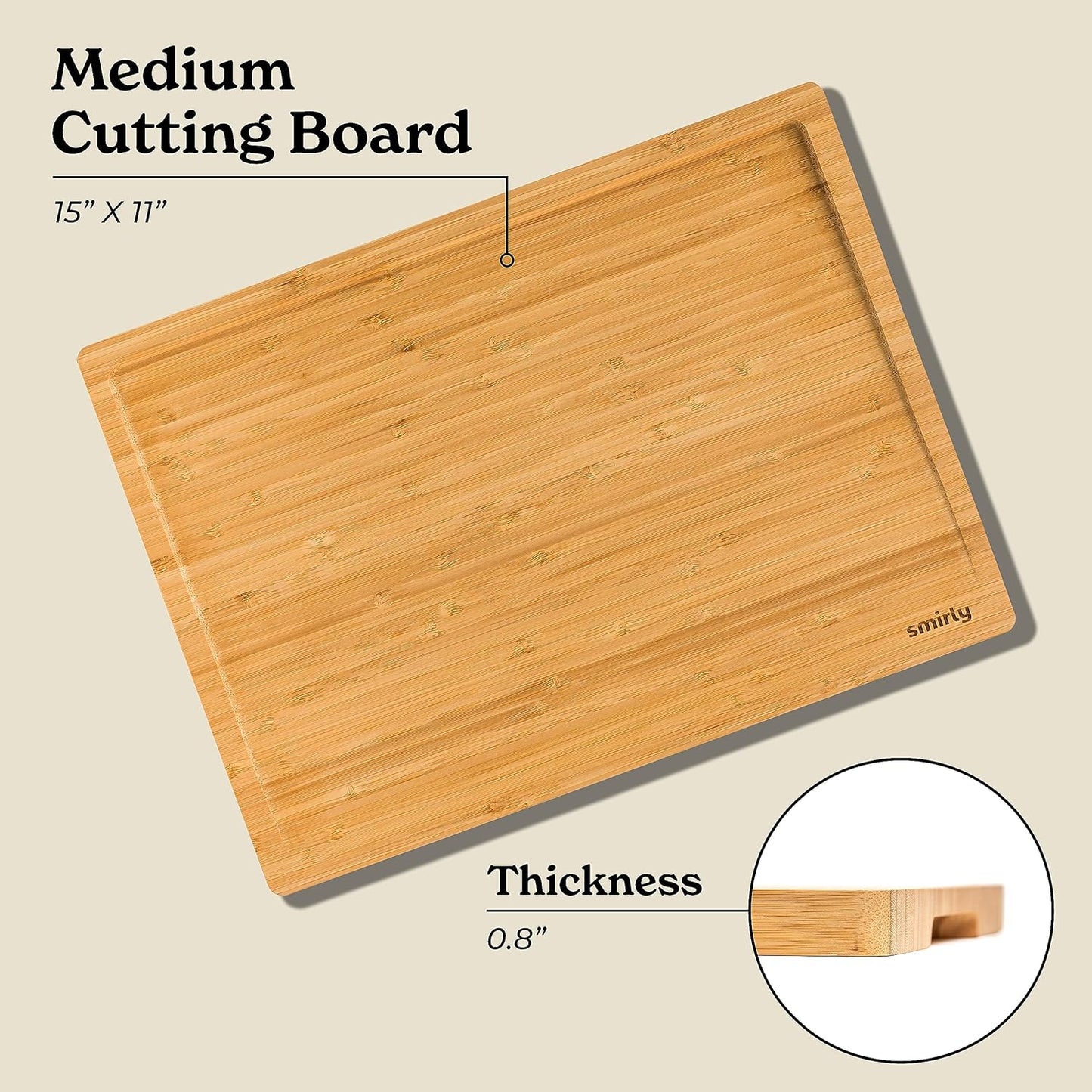 Large Bamboo Cutting Board for Kitchen: Extra Large Bamboo Cutting Board with Juice Groove & Compartments, Wooden Cutting Boards for Kitchen, Butcher Block Cutting Board Wood