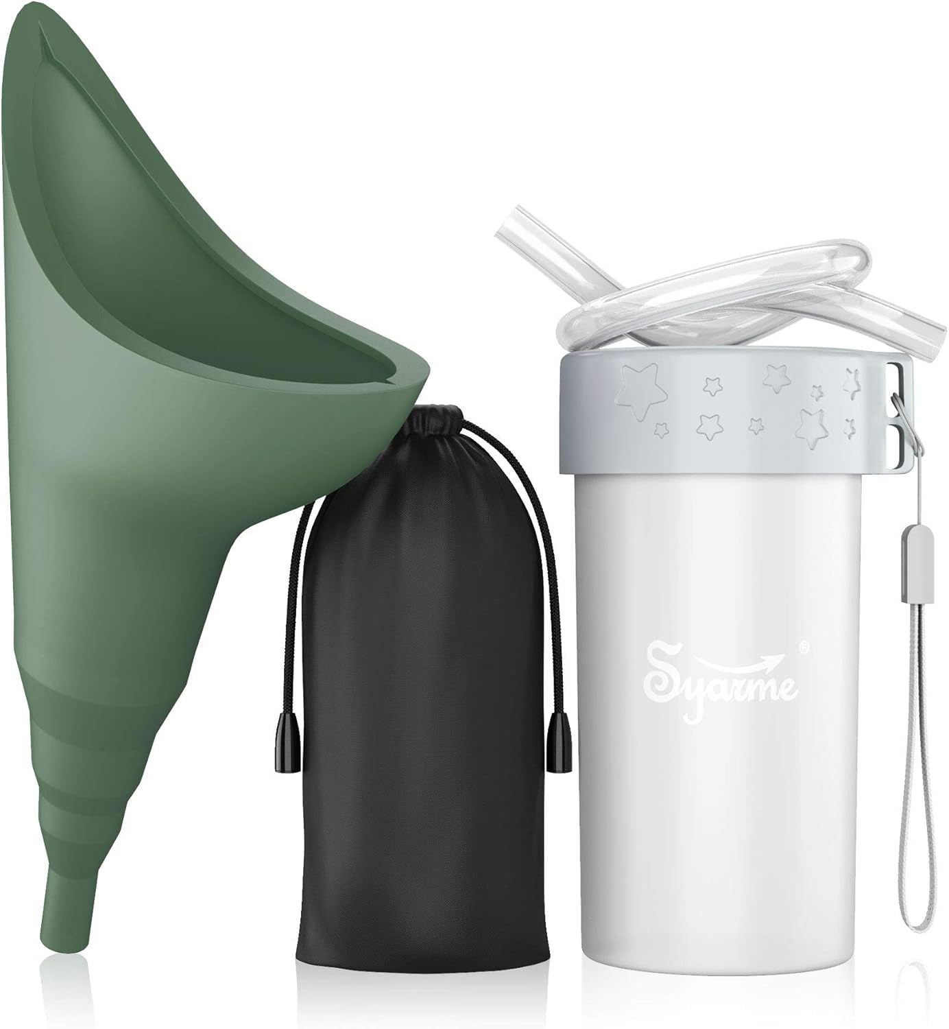 Portable Female Urination Device with Extension Tube - Reusable Urinal Funnel -Travel, Festivals, Camping, and Traffic Jams, Waterproof Storage Bag