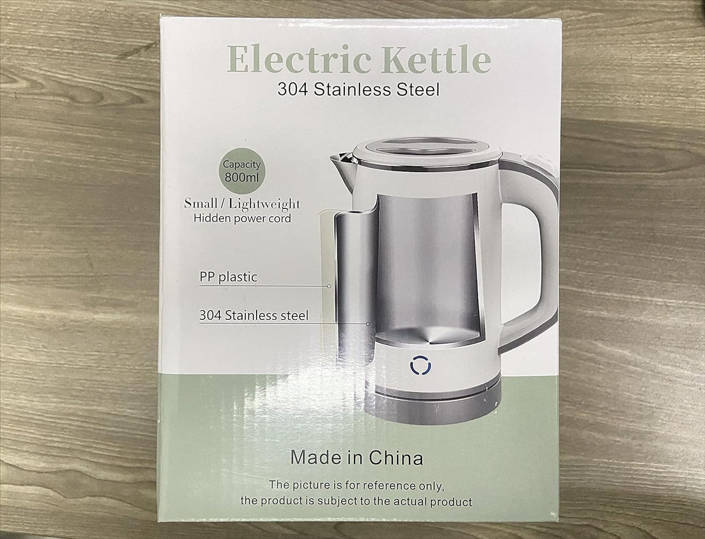 800ml Electric Kettle with Fast Boiling, Double Wall Design, Auto Shut-Off, Boil-Dry Protection, and BPA-Free Stainless Steel Cool Touch Finish (Black)