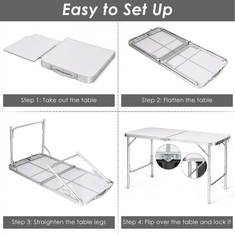 Height-Adjustable Portable Camping Table