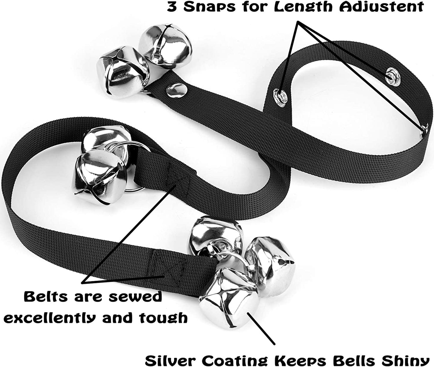 Premium Adjustable Dog Doorbells - Potty Training Outdoor Access - Puppies and Dogs - High-Quality Design with 3 Length Adjustment Snaps